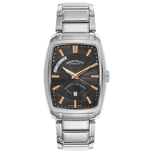 Front view of Armand Nicolet TM7 Men's Automatic Watch 9636A-NS-M9636