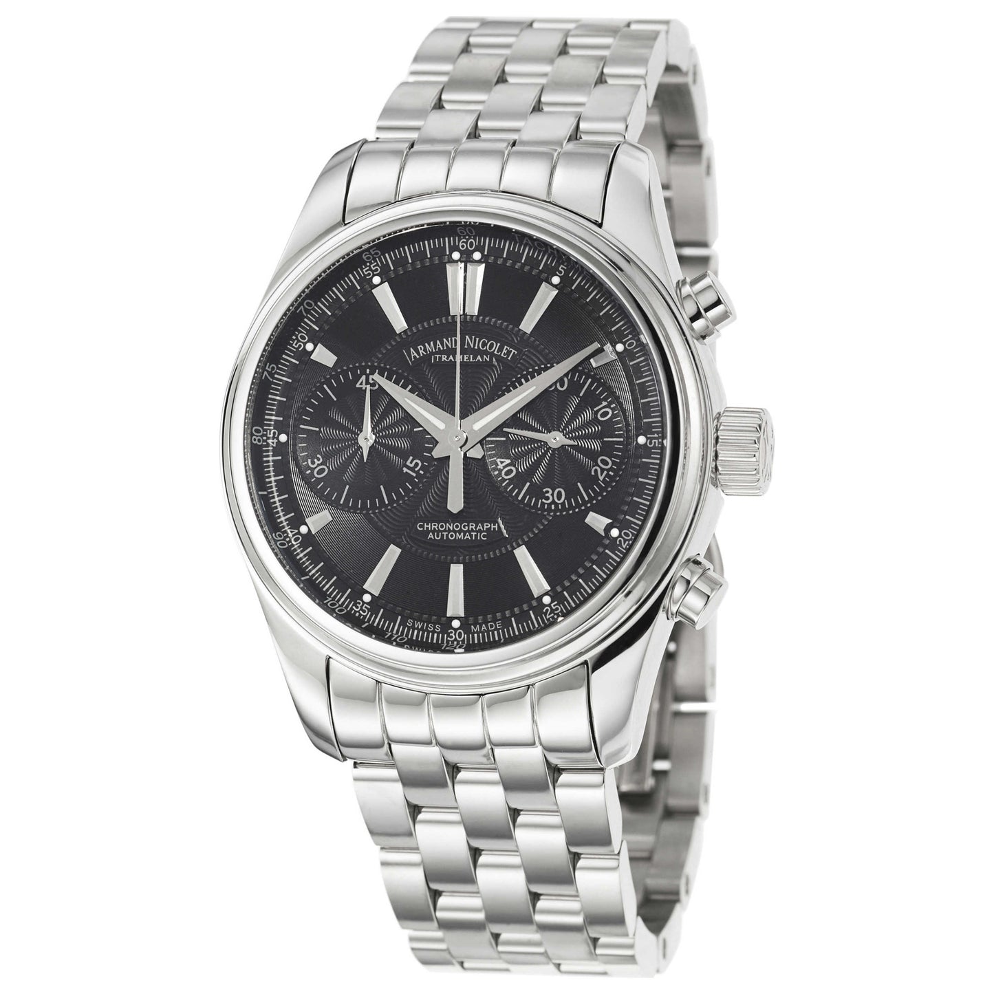 Front view of Armand Nicolet M02 Men's Automatic Watch 9644A-NR-M9140