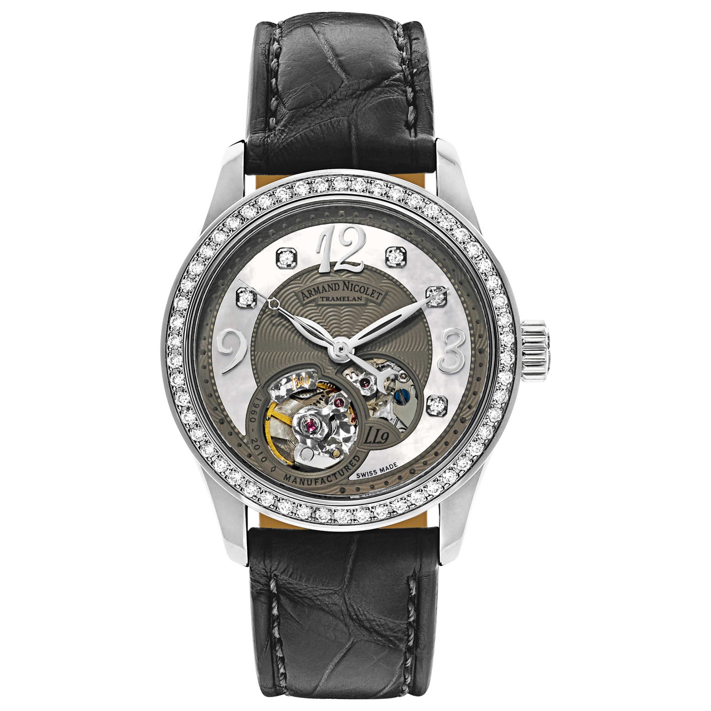 Front view of Armand Nicolet LL9 Women's Automatic Watch 9653J-GN-P953GR8