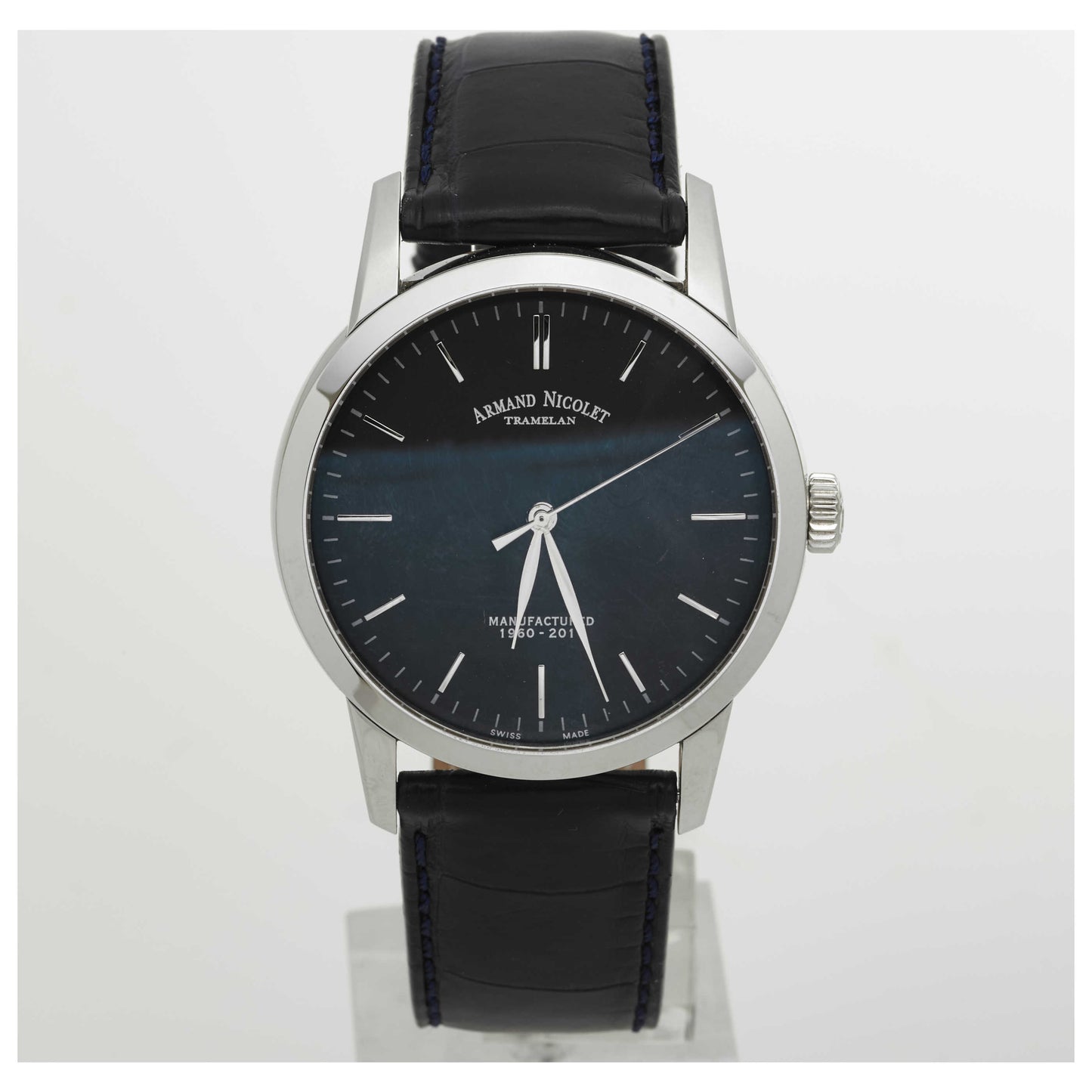 Front view of Armand Nicolet L10 Men's Manual-Wind Watch 9670A-NR-P670NR1-PO