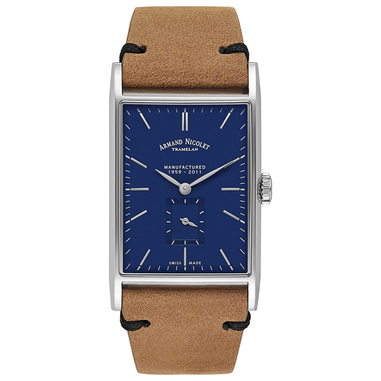 Front view of Armand Nicolet L11 Men's Manual-Wind Watch 9680A-BU-P680BU4