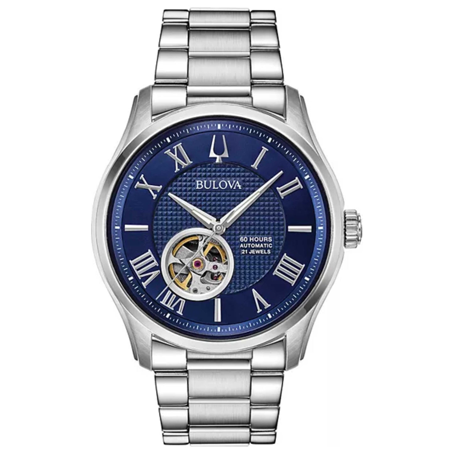 Front view of Bulova Wilton Men's Automatic Watch 96A218