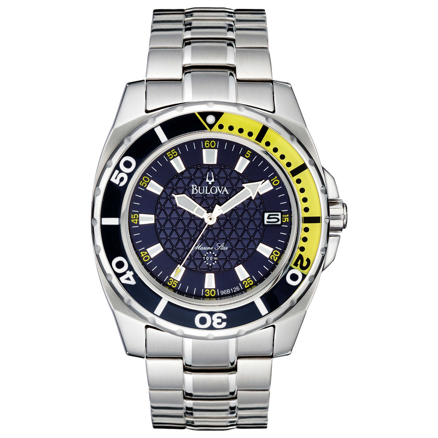 Front view of Bulova Marine Star Men's Japanese Quartz (Battery-Powered) Watch 96B126