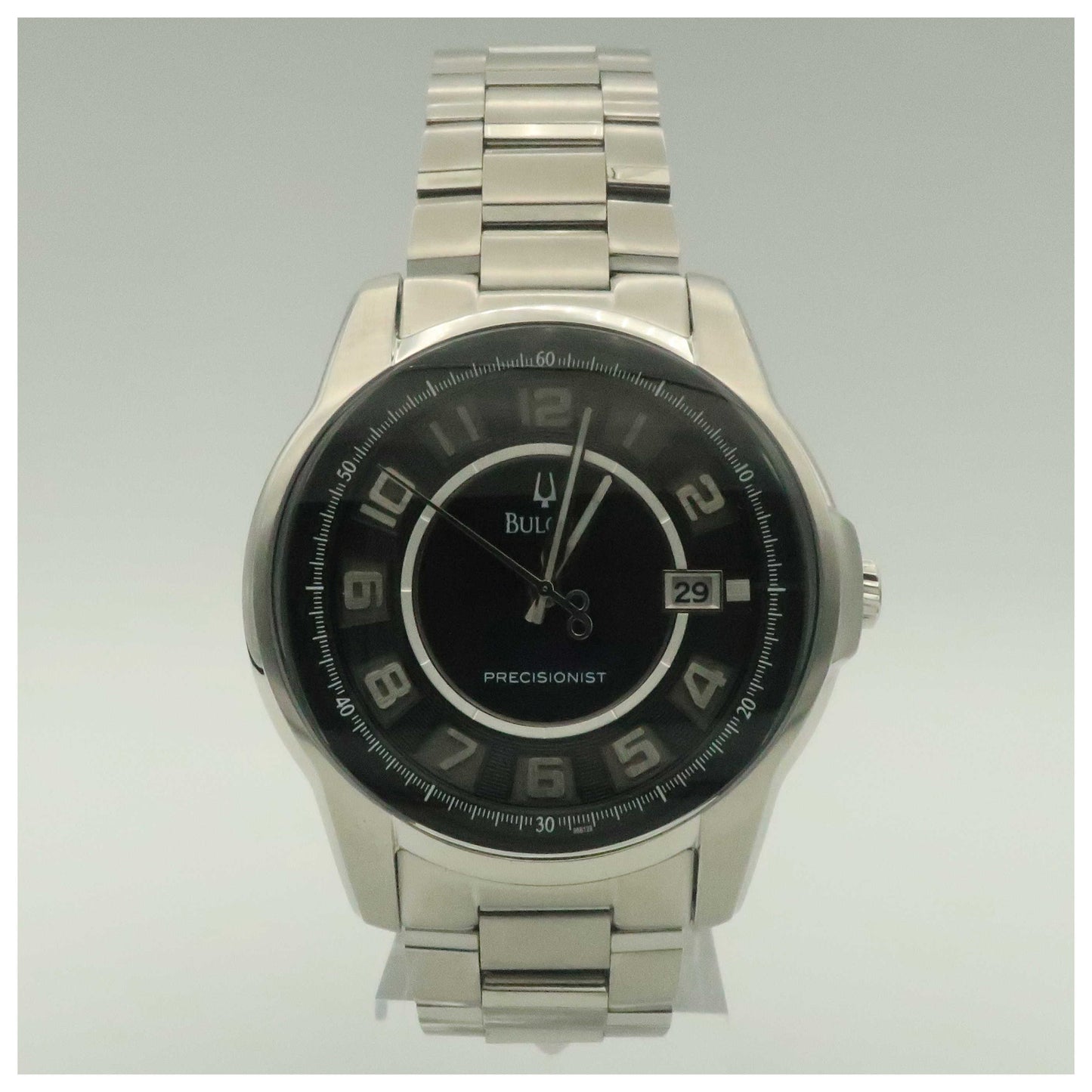 Front view of Bulova Precisionist Men's Japanese Quartz (Battery-Powered) Watch 96B129-PO