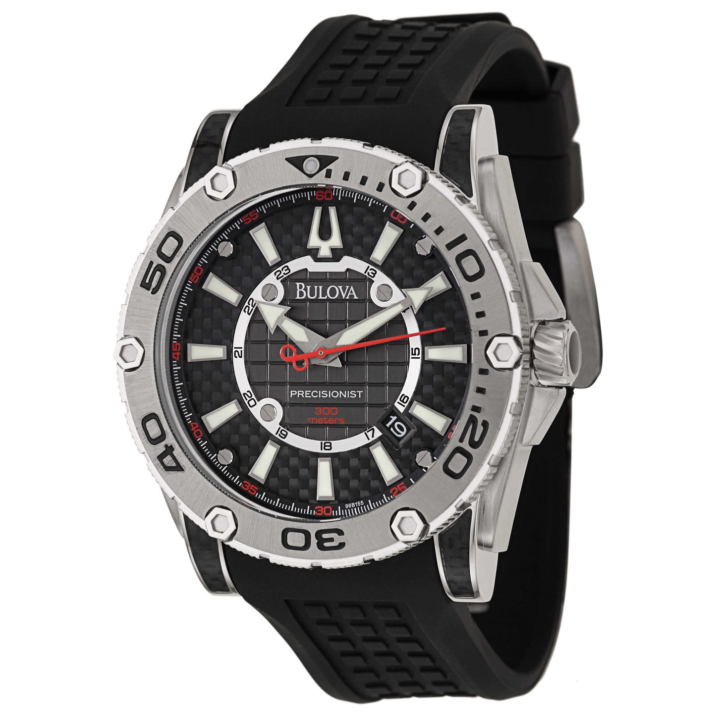 Front view of Bulova Precisionist Men's Japanese Quartz (Battery-Powered) Watch 96B155