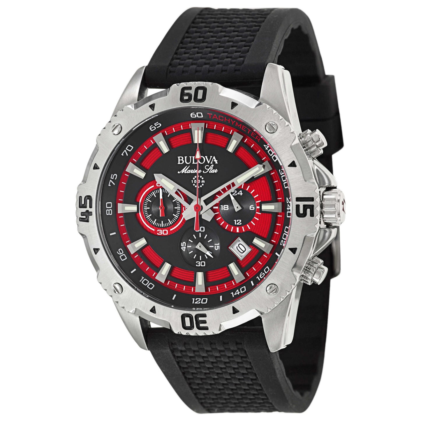 Front view of Bulova Marine Star Men's Japanese Quartz (Battery-Powered) Watch 96B186