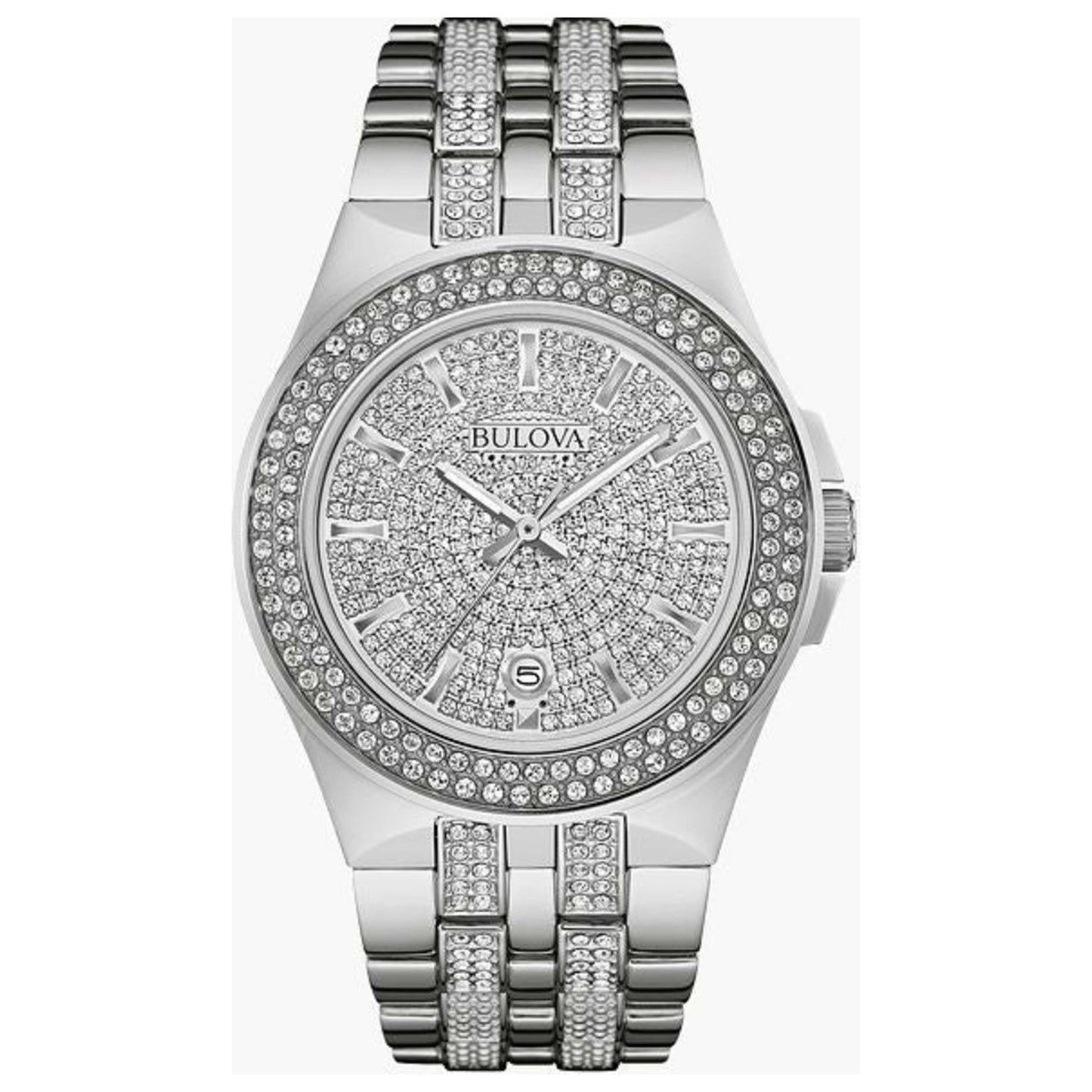 Front view of Bulova Crystal Men's Quartz Watch 96B235