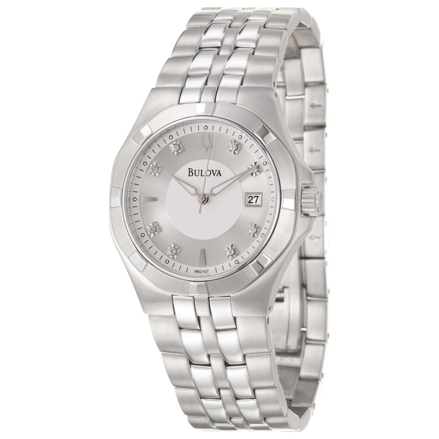 Front view of Bulova Diamonds Men's Quartz Watch 96D107