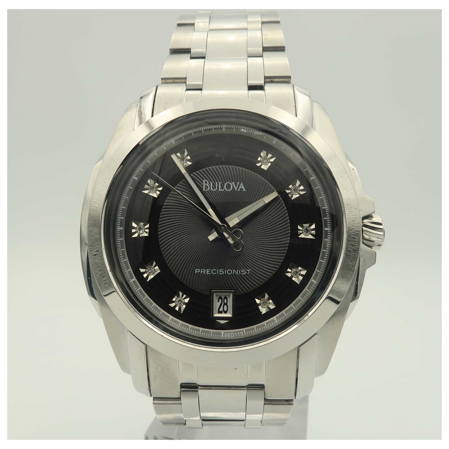 Front view of Bulova Precisionist Men's Japanese Quartz (Battery-Powered) Watch 96D110-PO