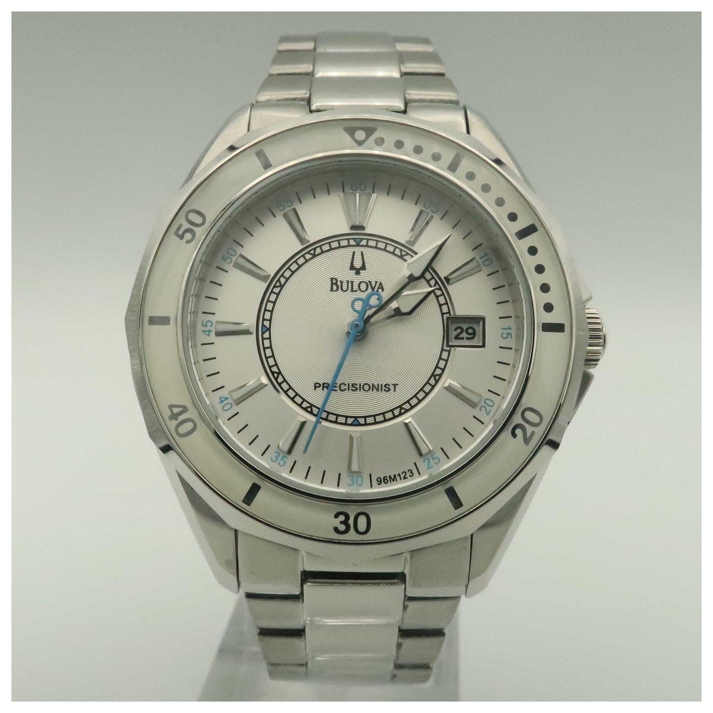 Front view of Bulova Precisionist Women's Japanese Quartz (Battery-Powered) Watch 96M123-PO