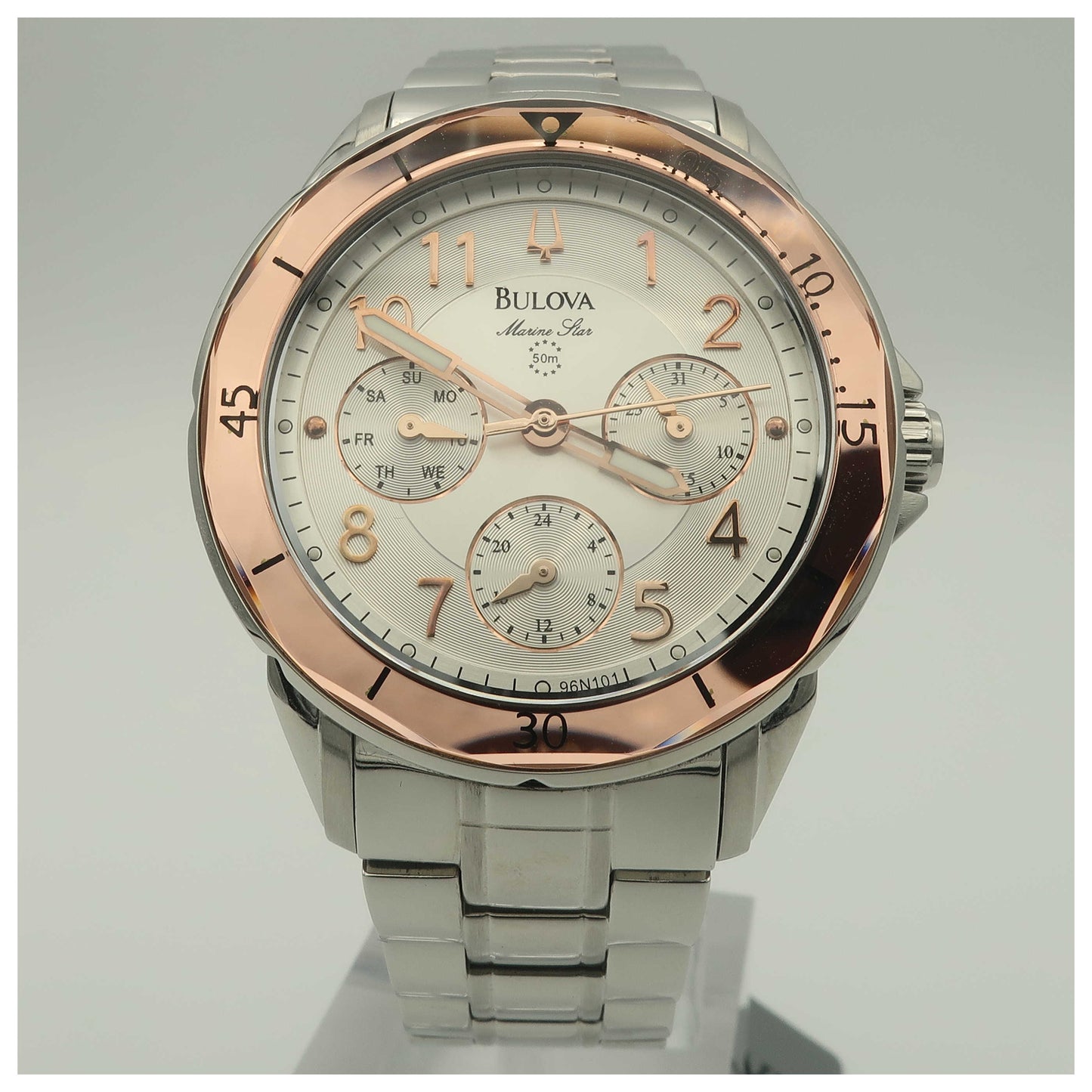 Front view of Bulova Marine Star Women's Quartz Watch 96N101-PO