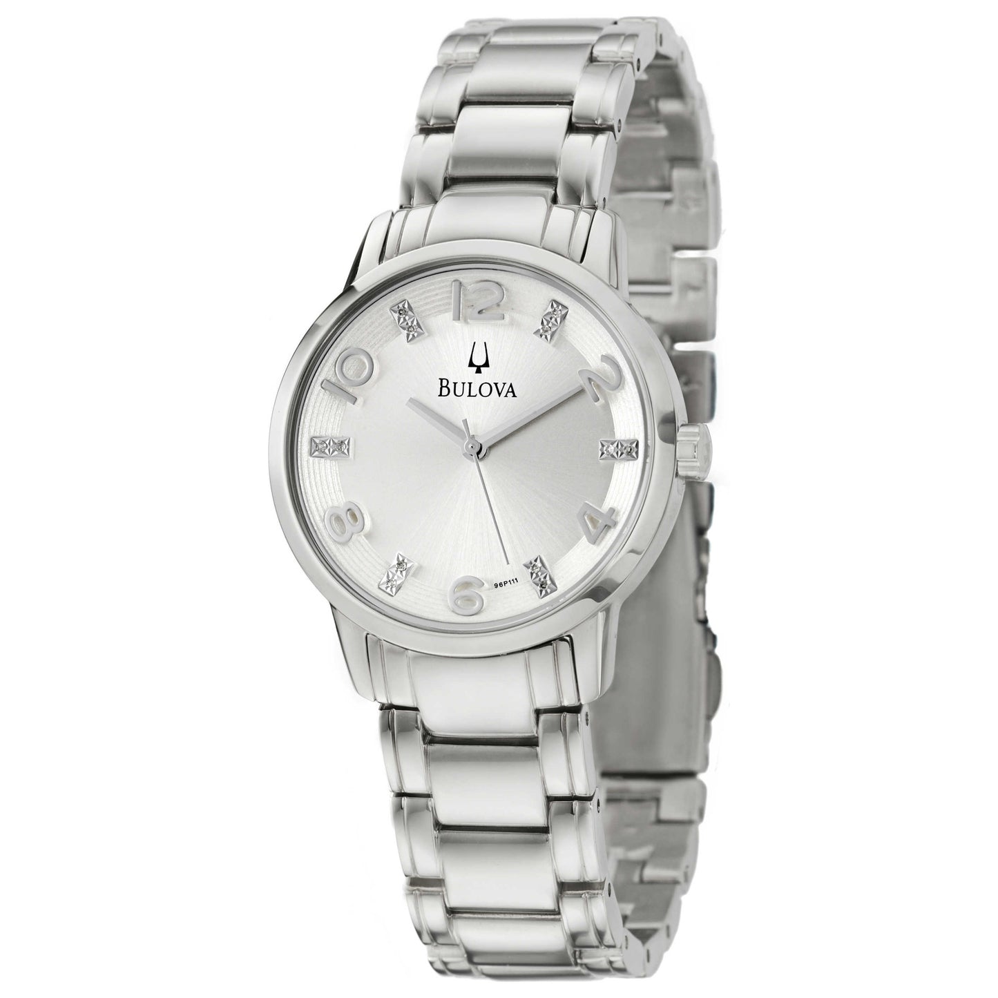 Front view of Bulova Diamonds Women's Japanese Quartz (Battery-Powered) Watch 96P111