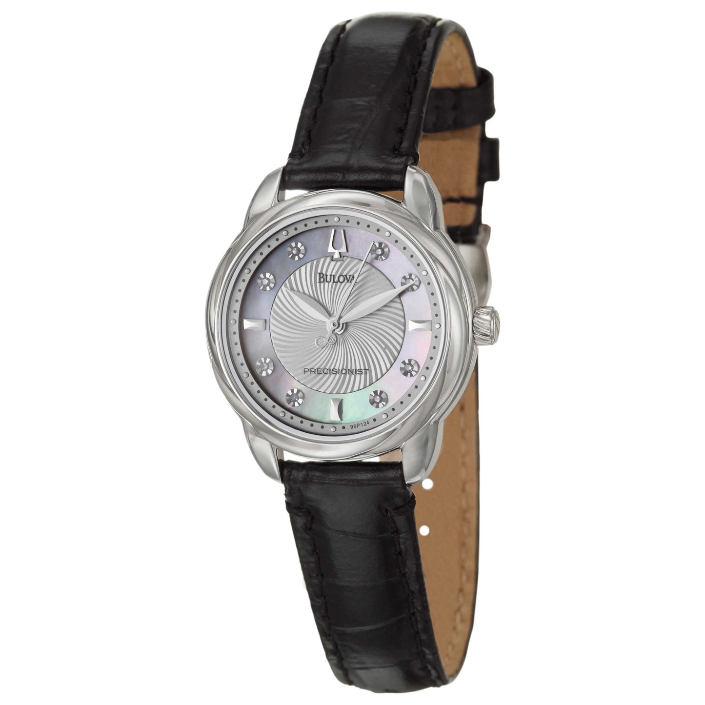 Front view of Bulova Precisionist Women's Japanese Quartz (Battery-Powered) Watch 96P124