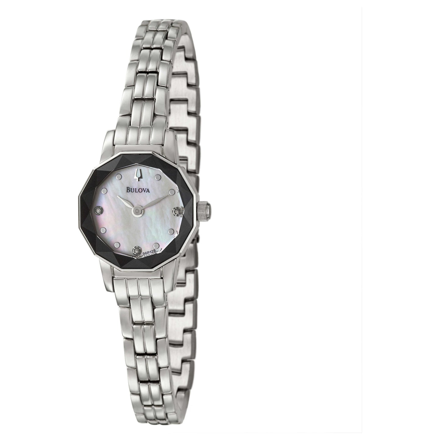 Front view of Bulova Diamonds Women's Japanese Quartz (Battery-Powered) Watch 96P128