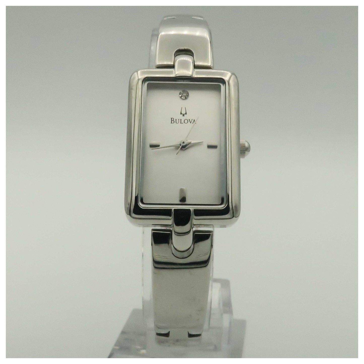 Front view of Bulova Bangle Women's Quartz Watch 96P132-PO
