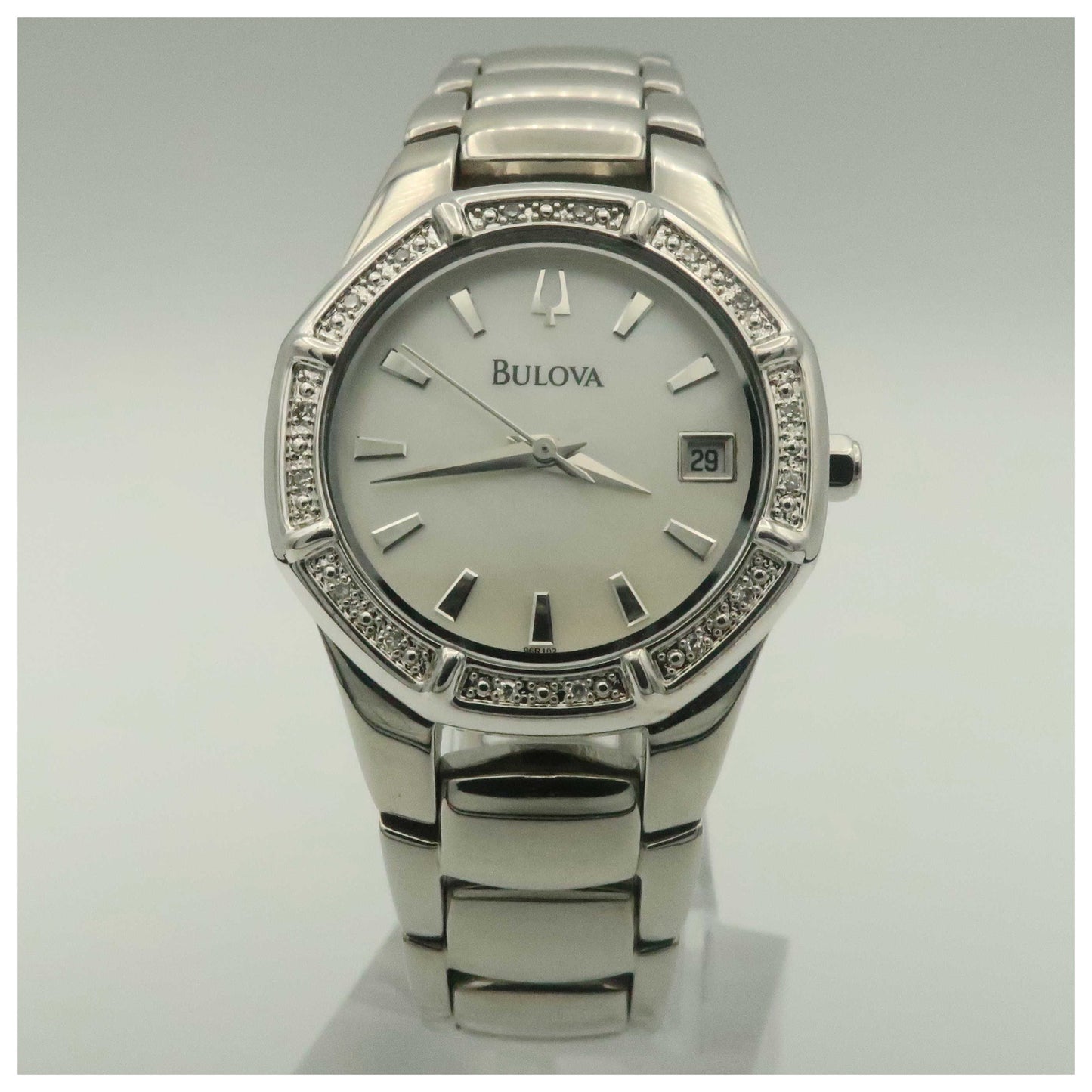 Front view of Bulova Diamonds Women's Watch 96R102-PO