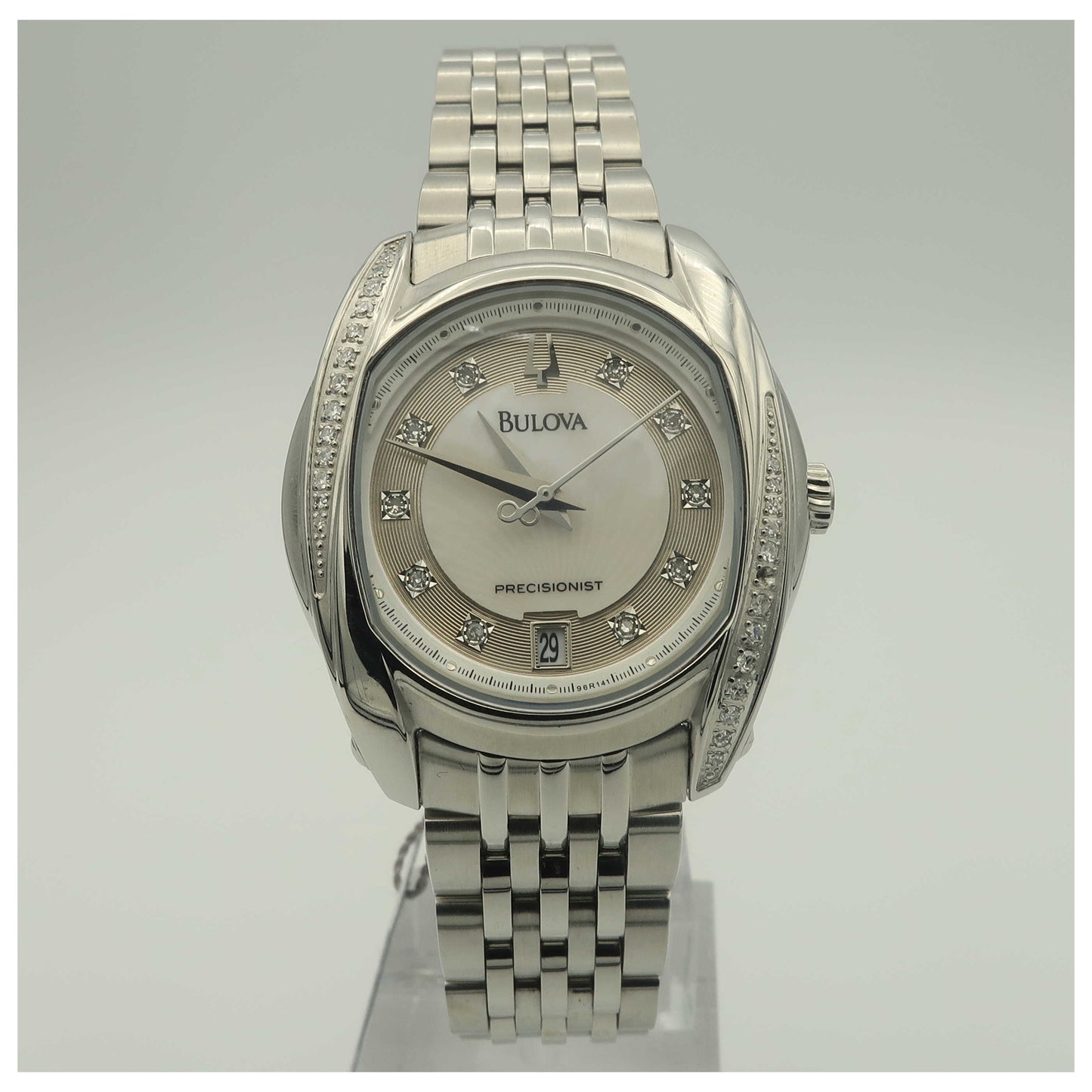 Front view of Bulova Precisionist Women's Japanese Quartz (Battery-Powered) Watch 96R141-PO