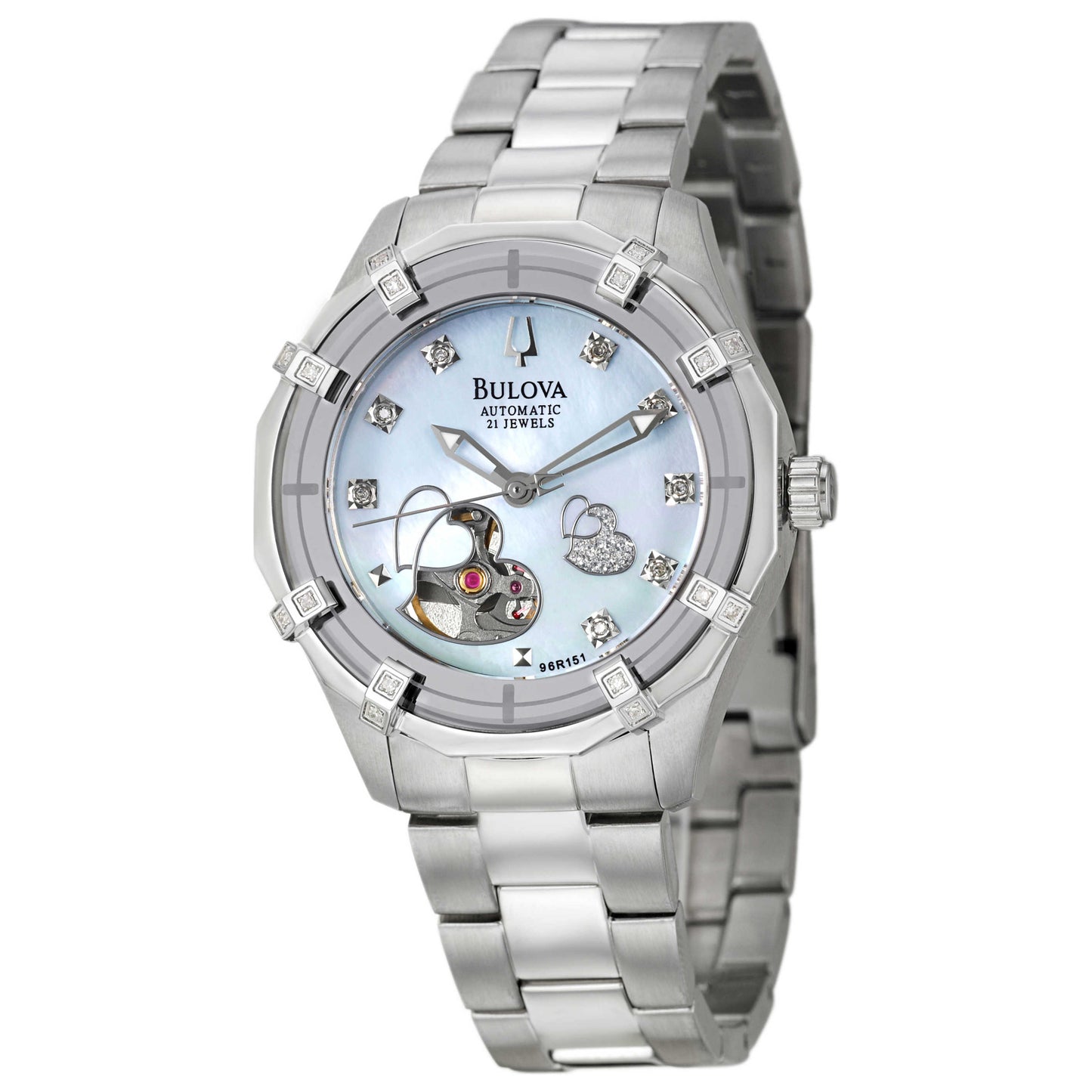 Front view of Bulova Mechanical Women's Automatic Watch 96R151