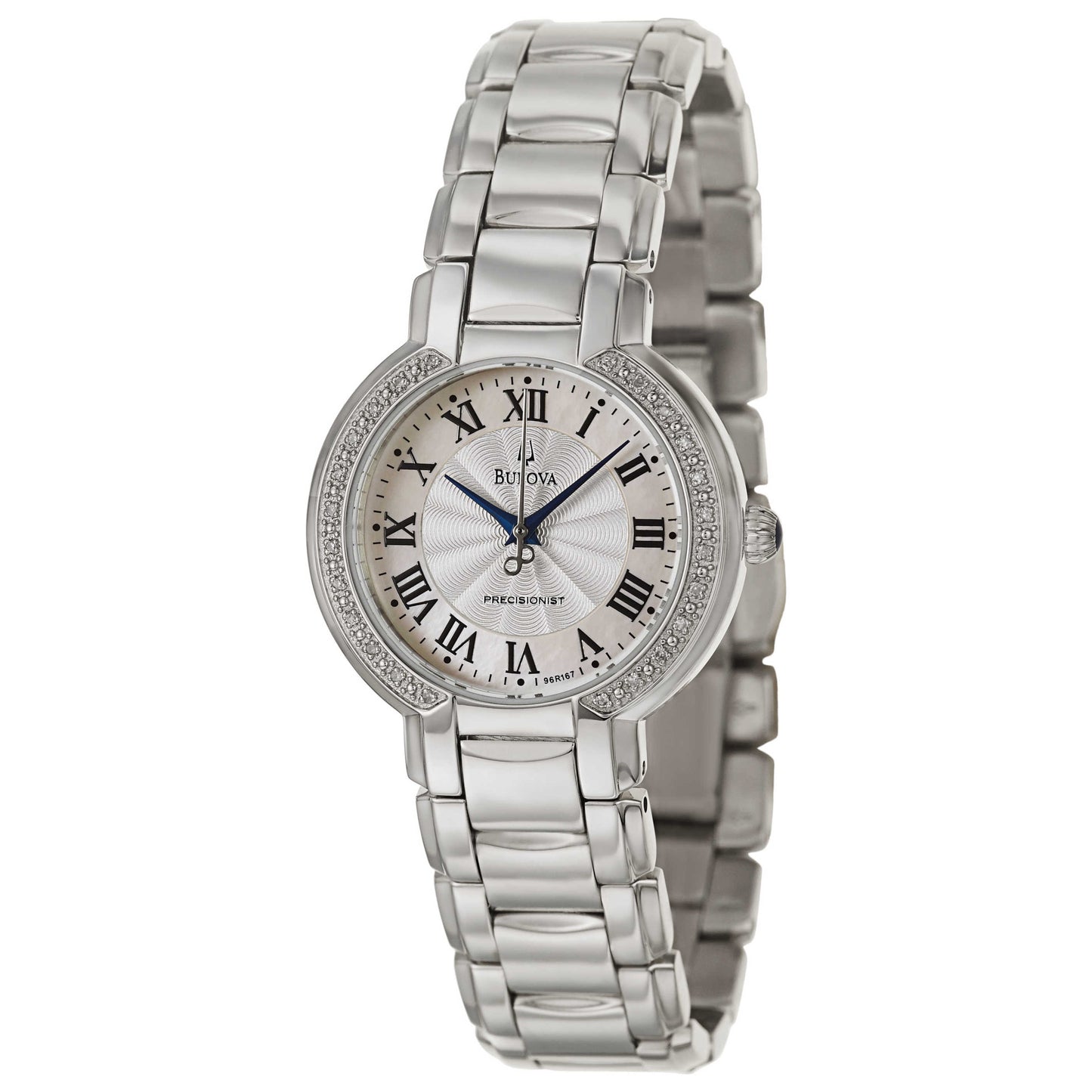 Front view of Bulova Precisionist Women's Japanese Quartz (Battery-Powered) Watch 96R167