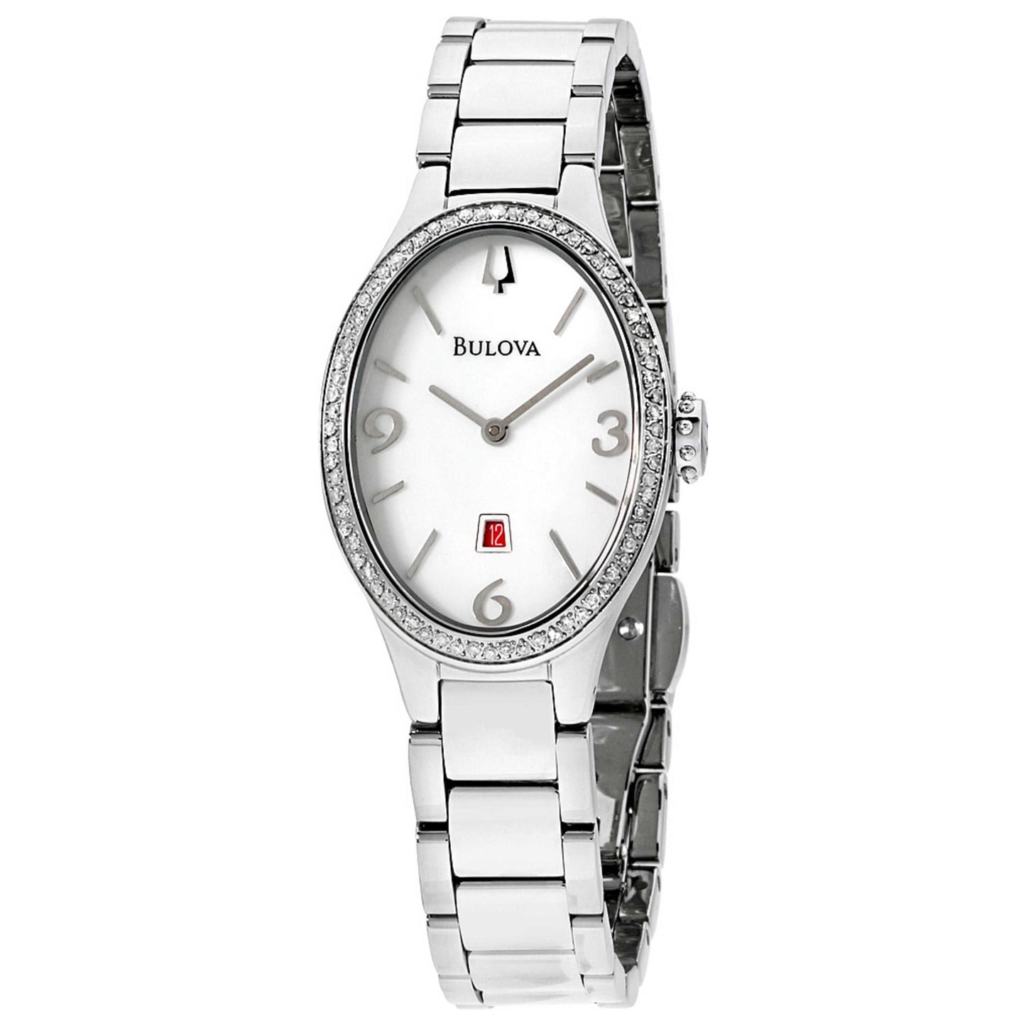 Front view of Bulova Diamond Women's Quartz Watch 96R192