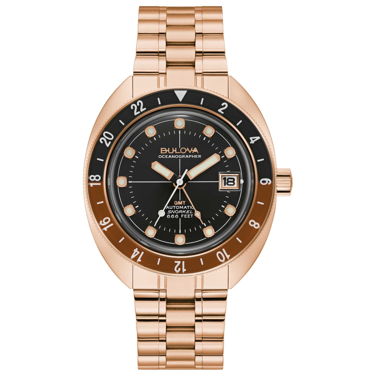 Front view of Bulova Oceanographer Men's Automatic Watch 97B215