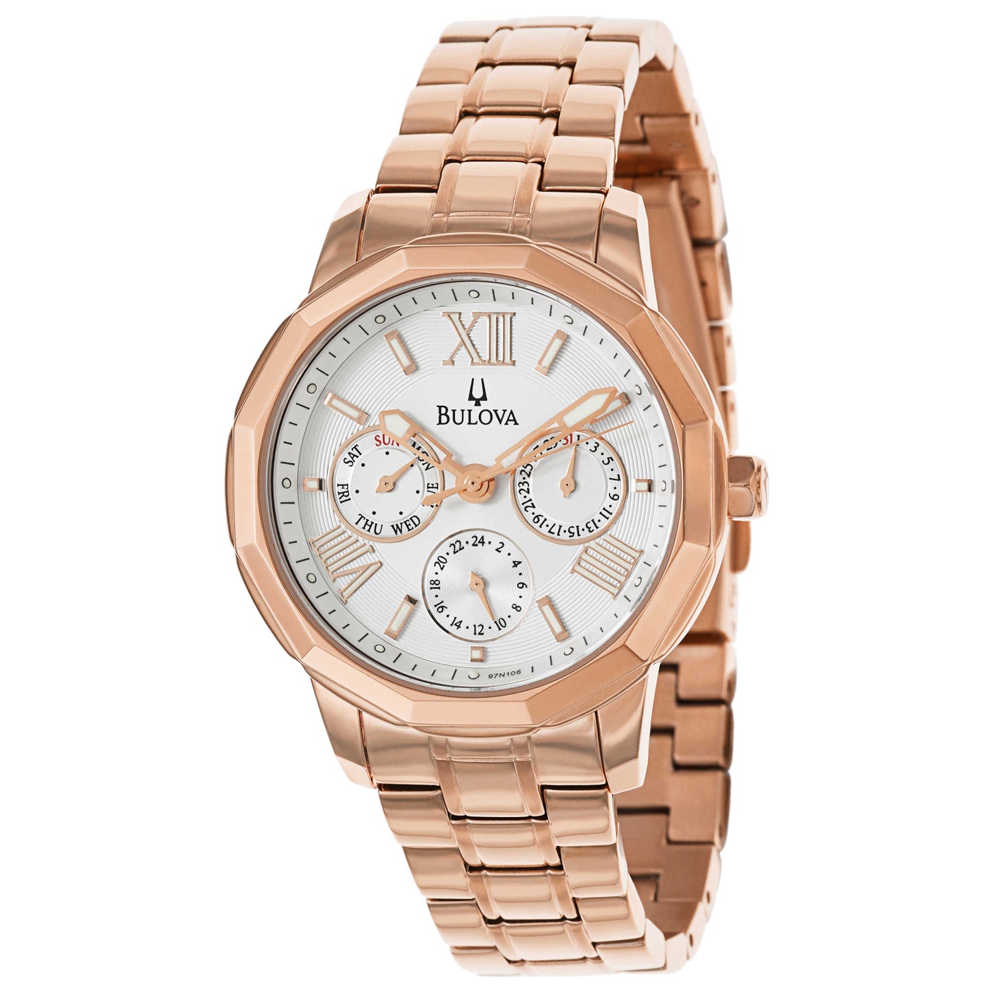 Front view of Bulova Bracelet Women's Japanese Quartz (Battery-Powered) Watch 97N107