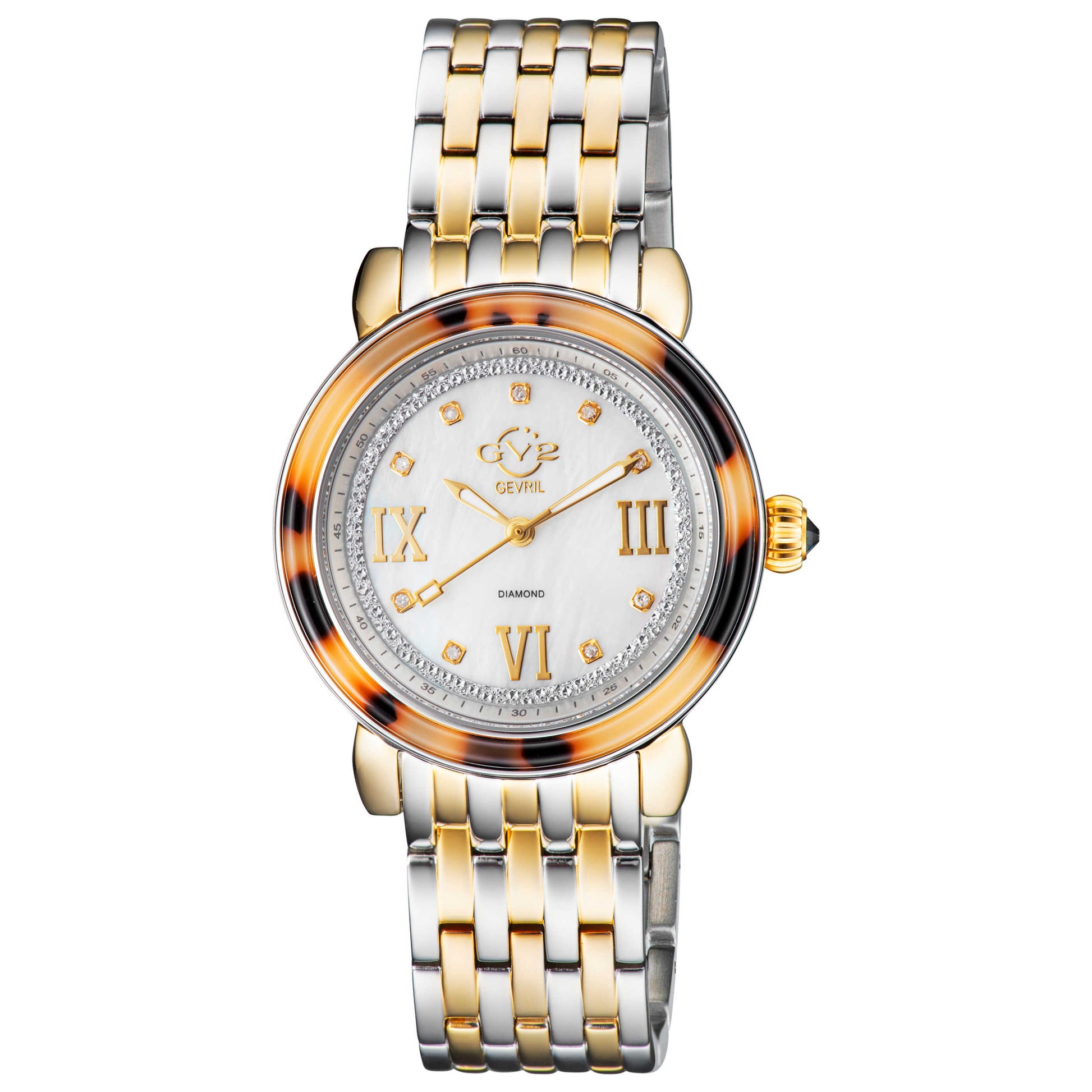 Front view of GV2 by Gevril Marsala Diamond Women's Quartz Watch 9854B