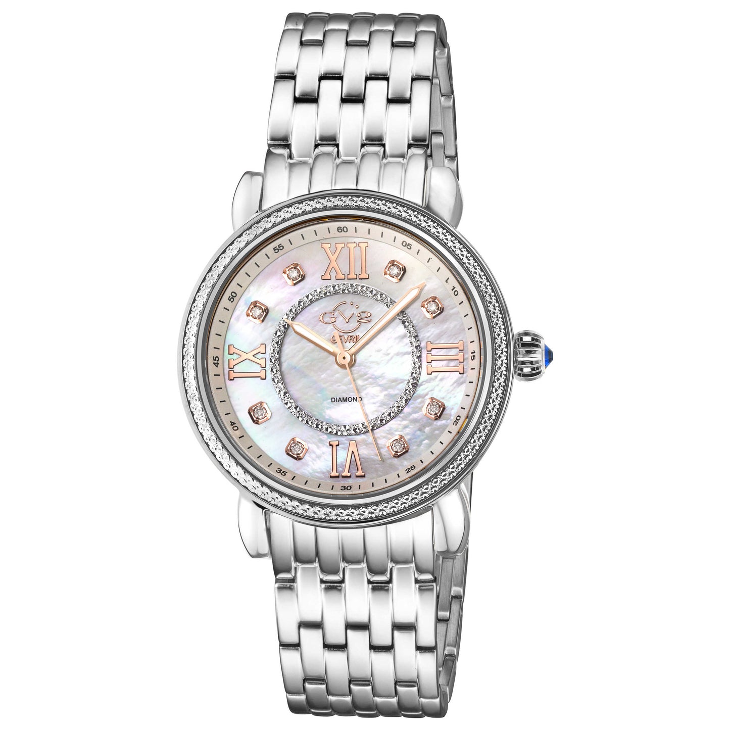 Front view of GV2 by Gevril Marsala Diamond Women's Quartz Watch 9860B