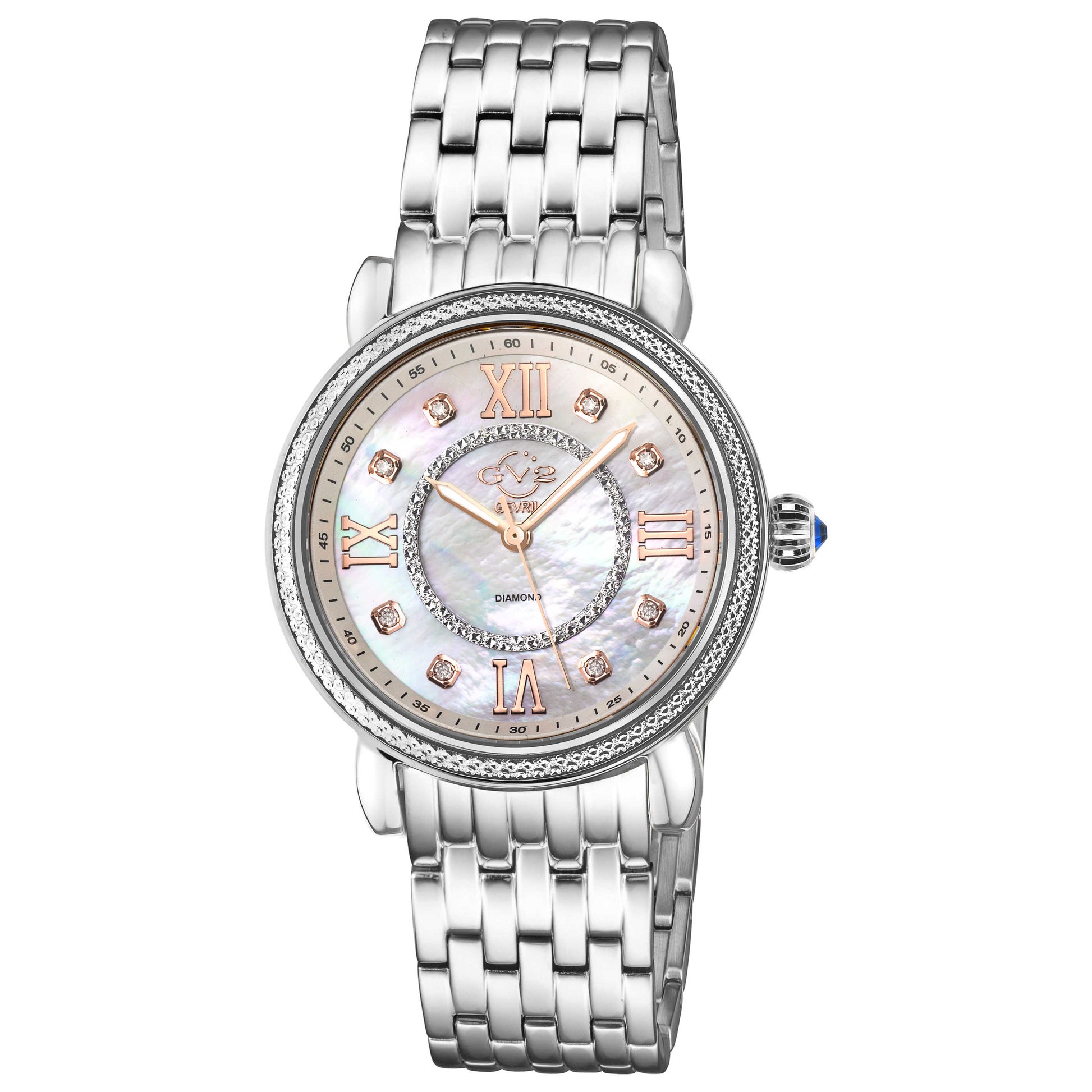 Front view of GV2 by Gevril Marsala Diamond Women's Quartz Watch 9860B
