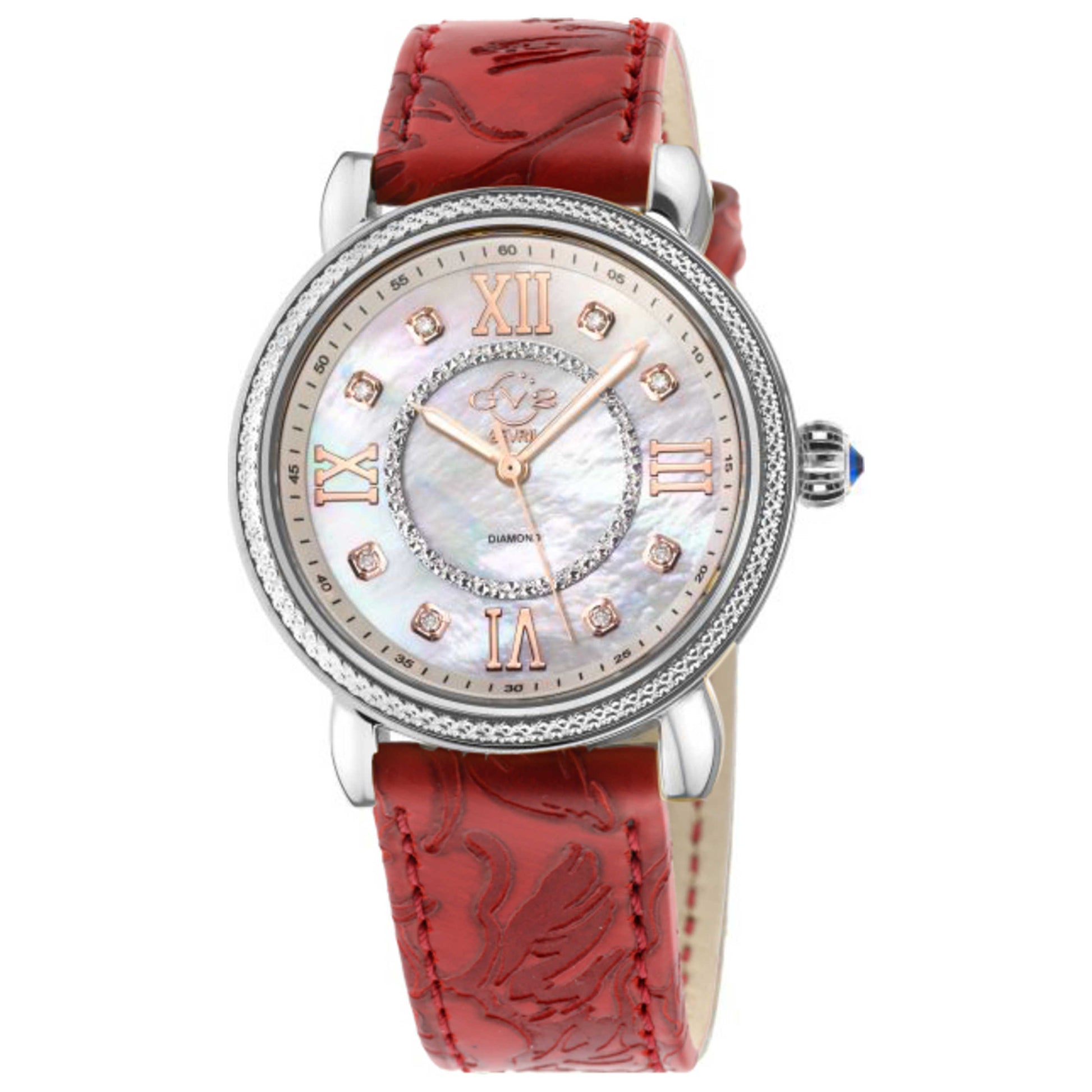 Front view of GV2 by Gevril Marsala Diamond Women's Quartz Watch 9860L.1