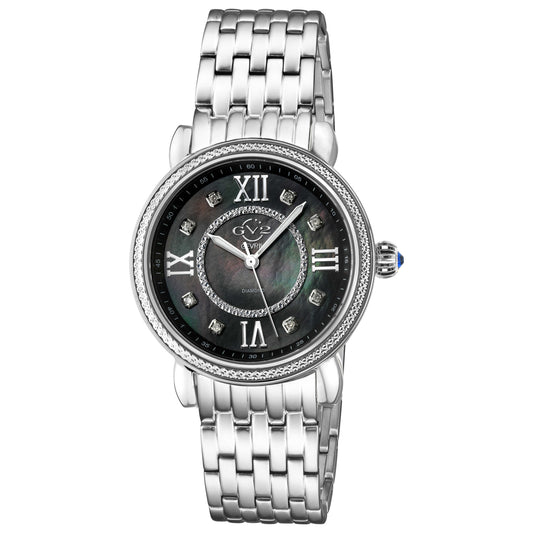Front view of GV2 by Gevril Marsala Diamond Women's Quartz Watch 9861B
