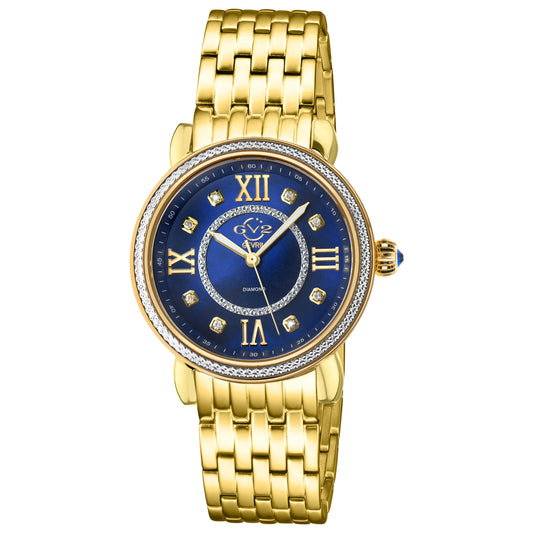 Front view of GV2 by Gevril Marsala Diamond Women's Quartz Watch 9862B