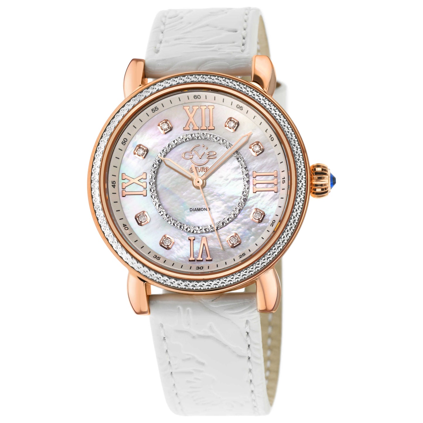 Front view of GV2 by Gevril Marsala Diamond Women's Quartz Watch 9863
