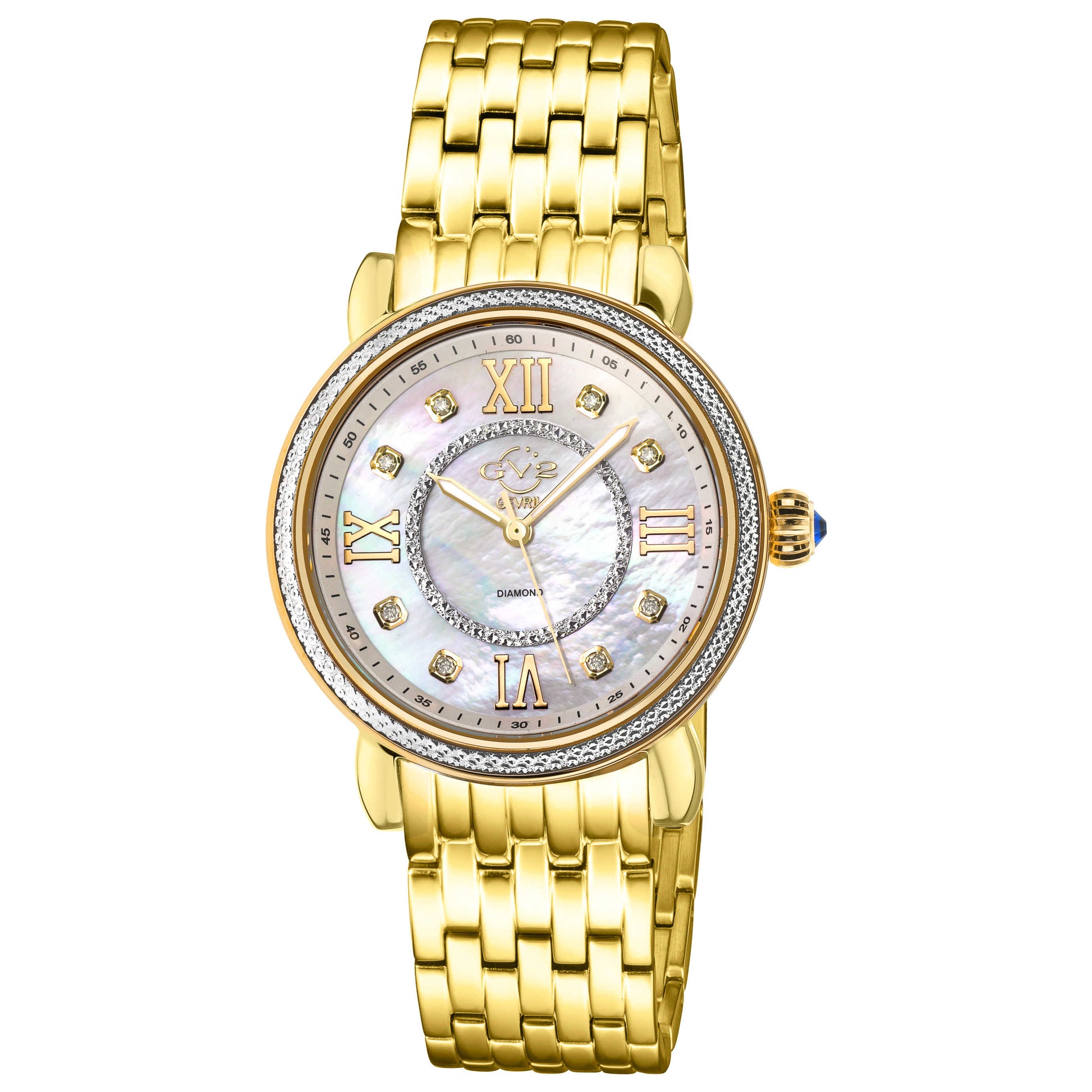 Front view of GV2 by Gevril Marsala Diamond Women's Quartz Watch 9866B
