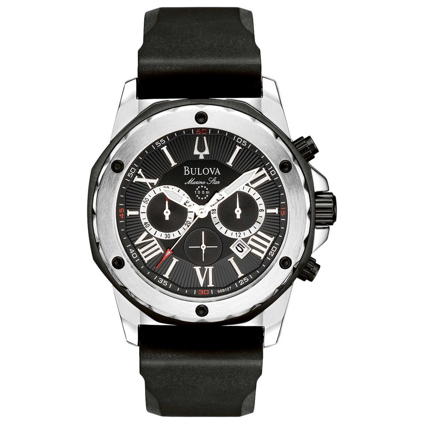 Front view of Bulova Marine Star Men's Japanese Quartz (Battery-Powered) Watch 98B127