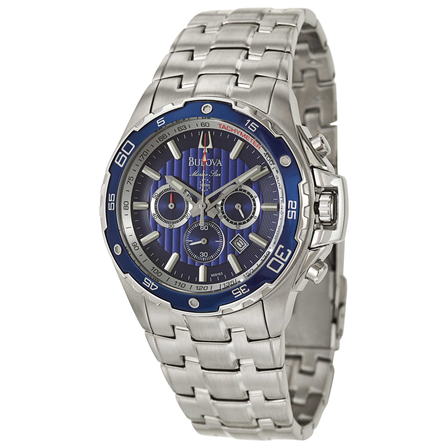 Front view of Bulova Marine Star Men's Japanese Quartz (Battery-Powered) Watch 98B163