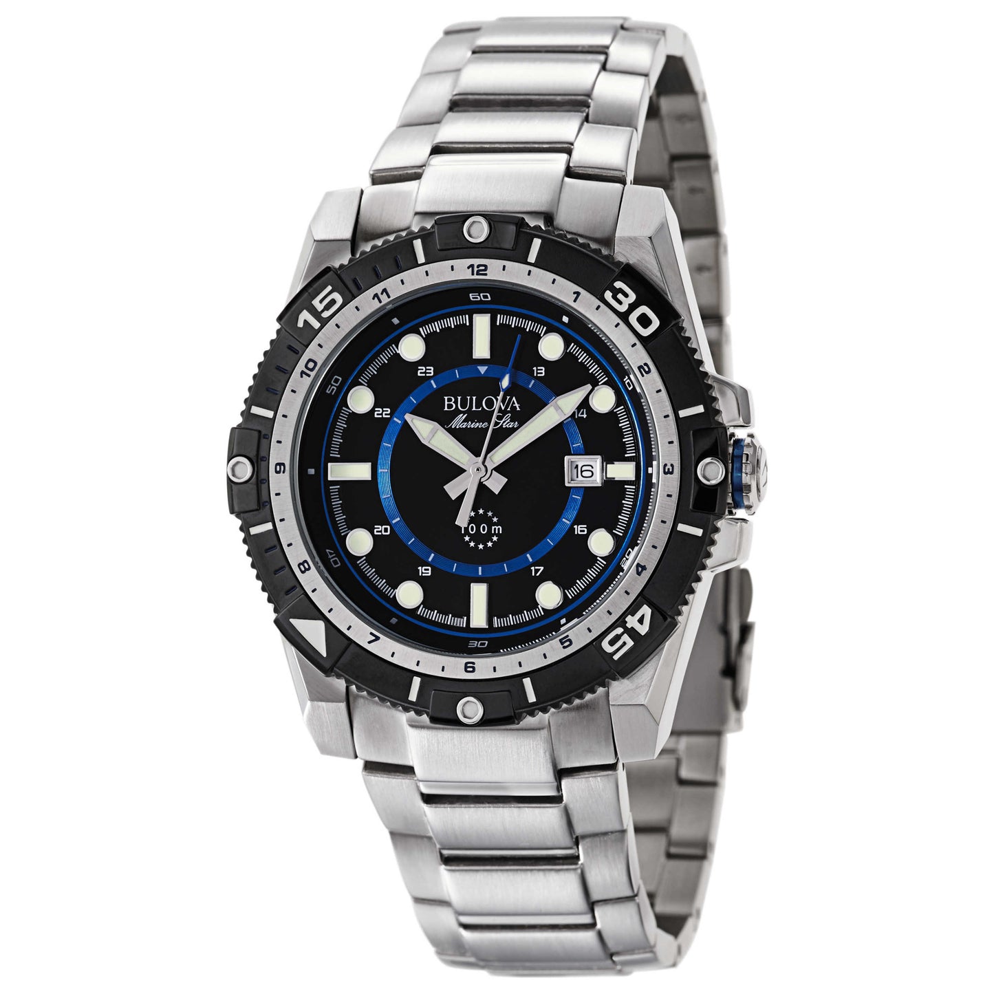 Front view of Bulova Marine Star Men's Japanese Quartz (Battery-Powered) Watch 98B177