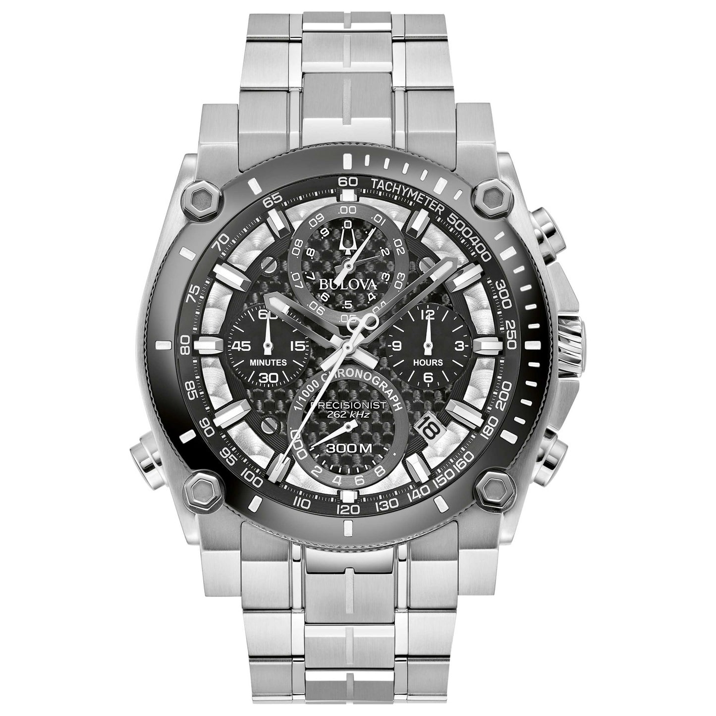 Front view of Bulova Precisionist Men's Quartz Watch 98B405