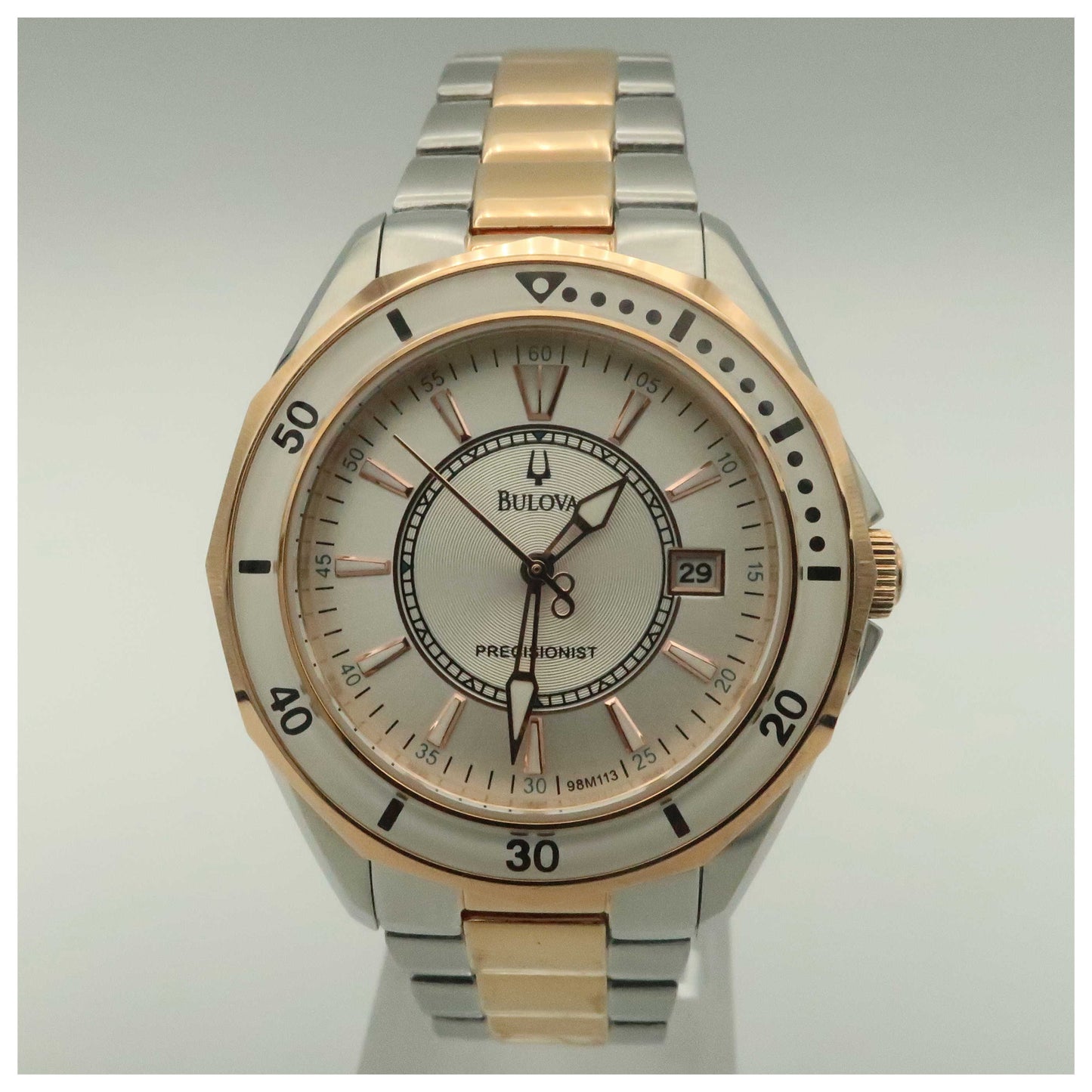 Front view of Bulova Precisionist Women's Japanese Quartz (Battery-Powered) Watch 98M113-PO