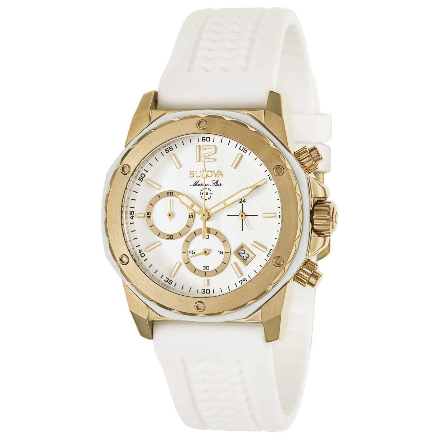 Front view of Bulova Marine Star Women's Japanese Quartz (Battery-Powered) Watch 98M117