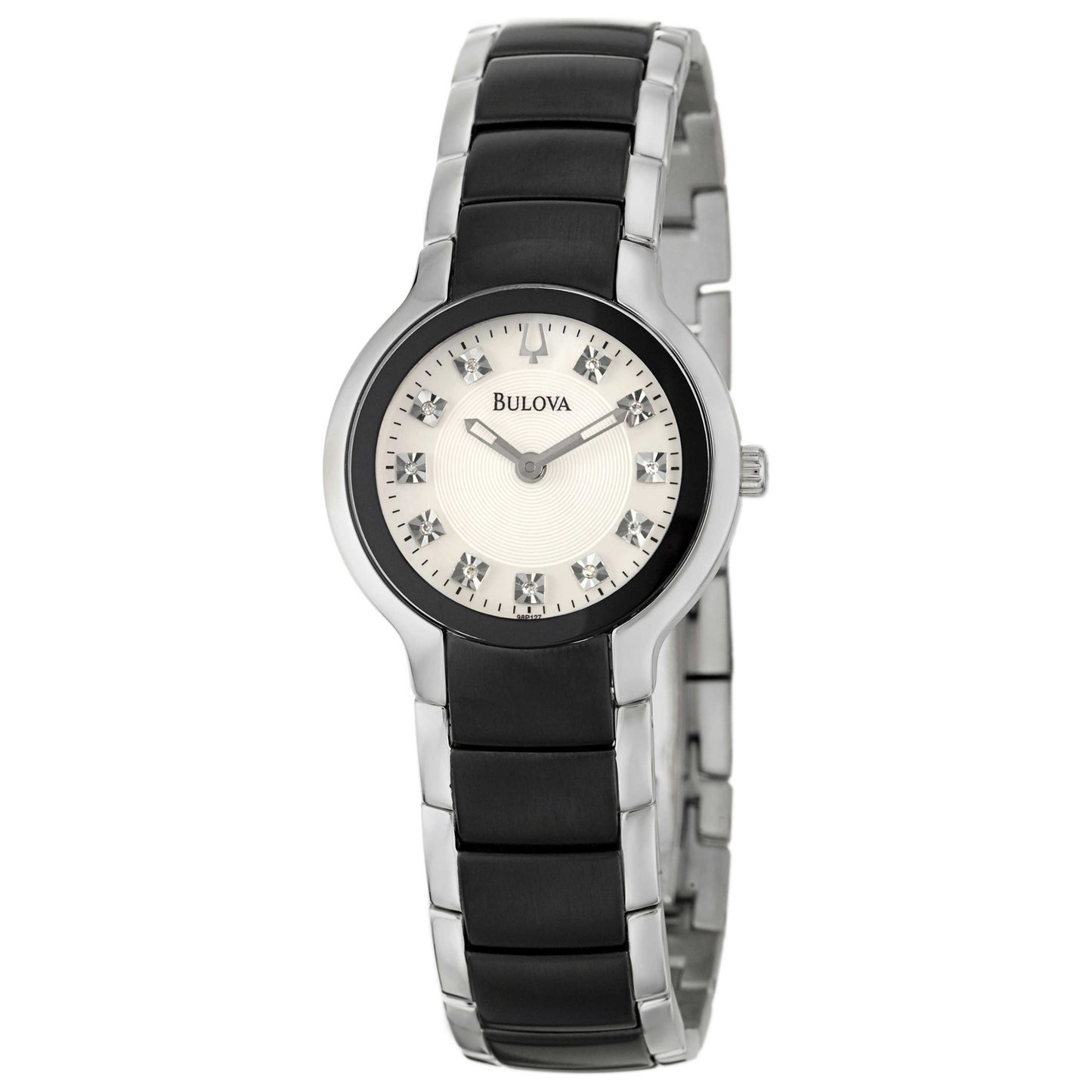 Front view of Bulova Diamonds Women's Japanese Quartz (Battery-Powered) Watch 98P127