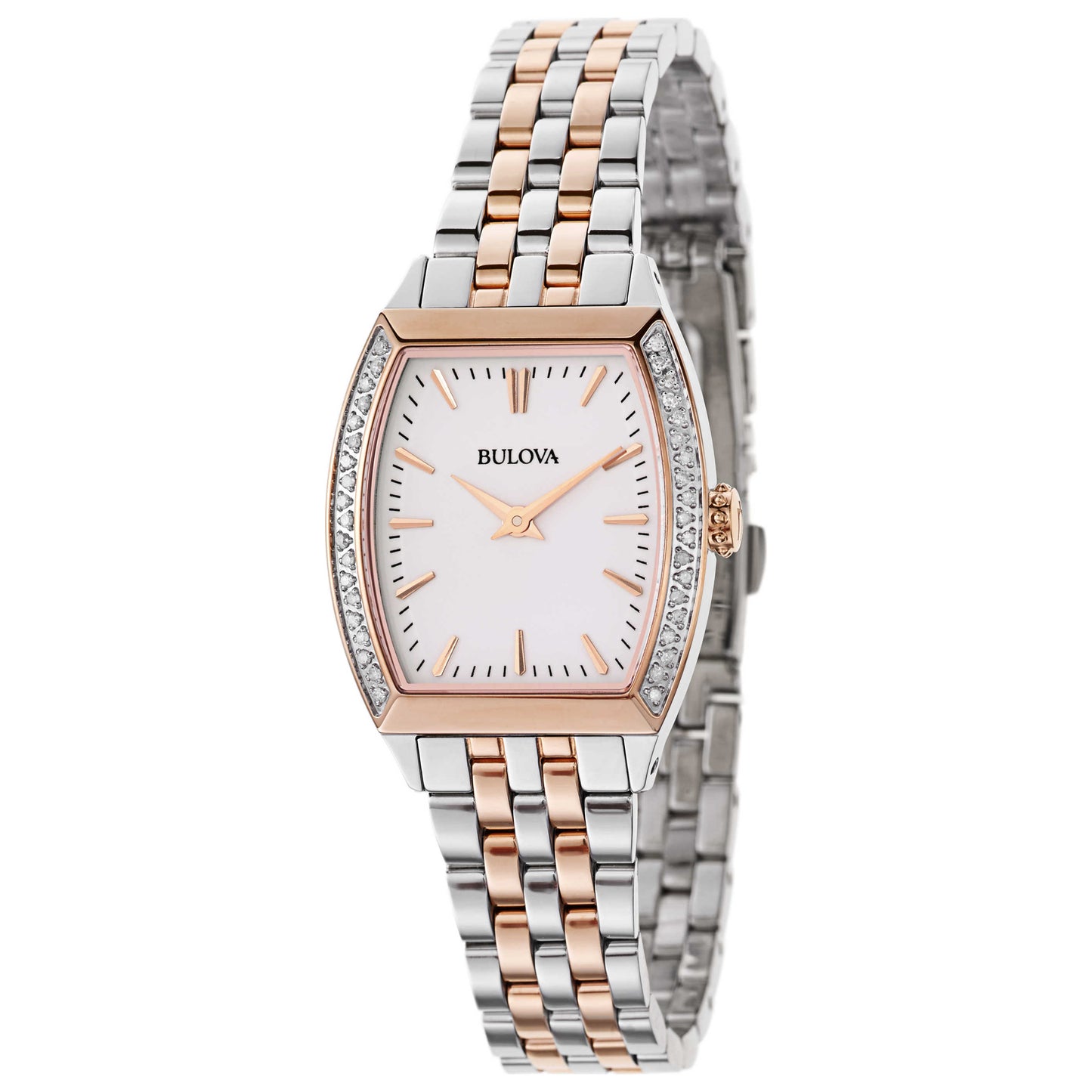 Front view of Bulova Diamonds Women's Japanese Quartz (Battery-Powered) Watch 98R200