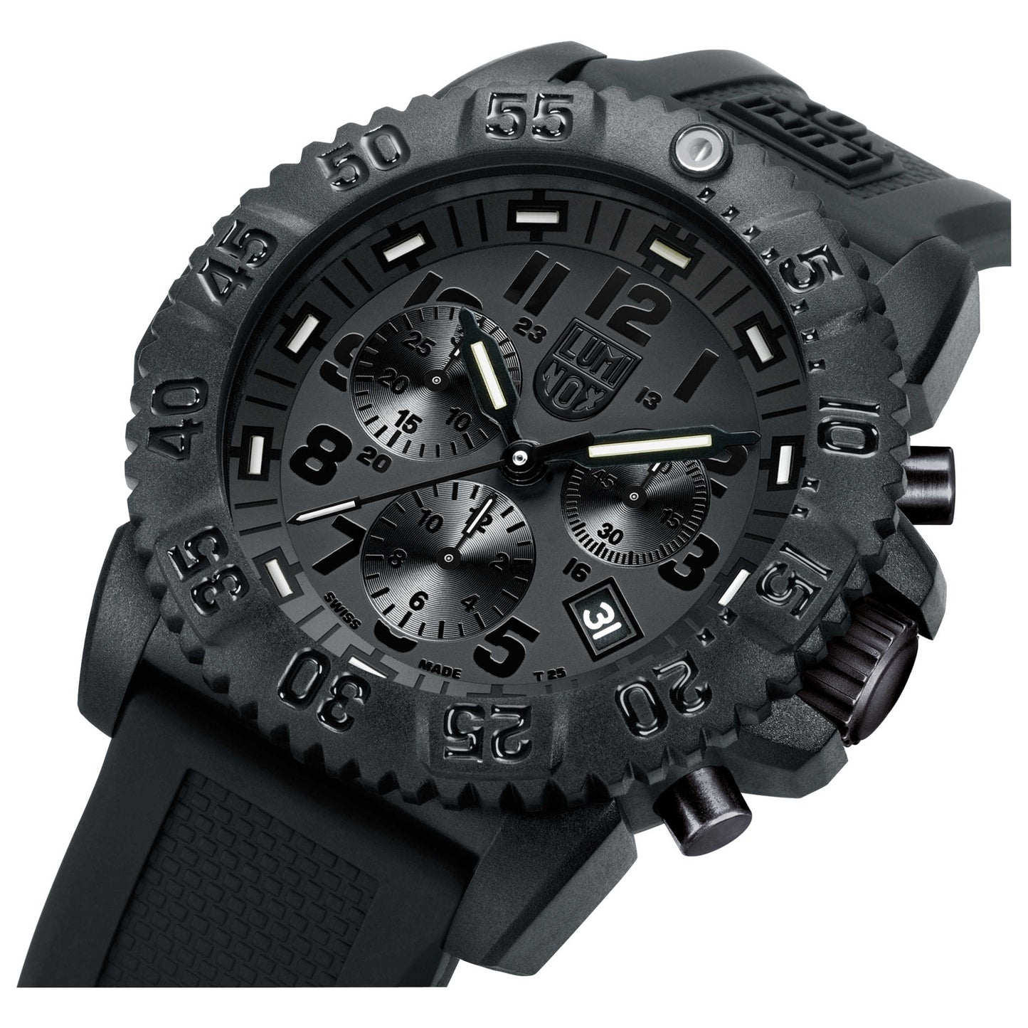 Right view of Luminox Navy SEAL Colormark Unisex Quartz Watch A-3081-BO