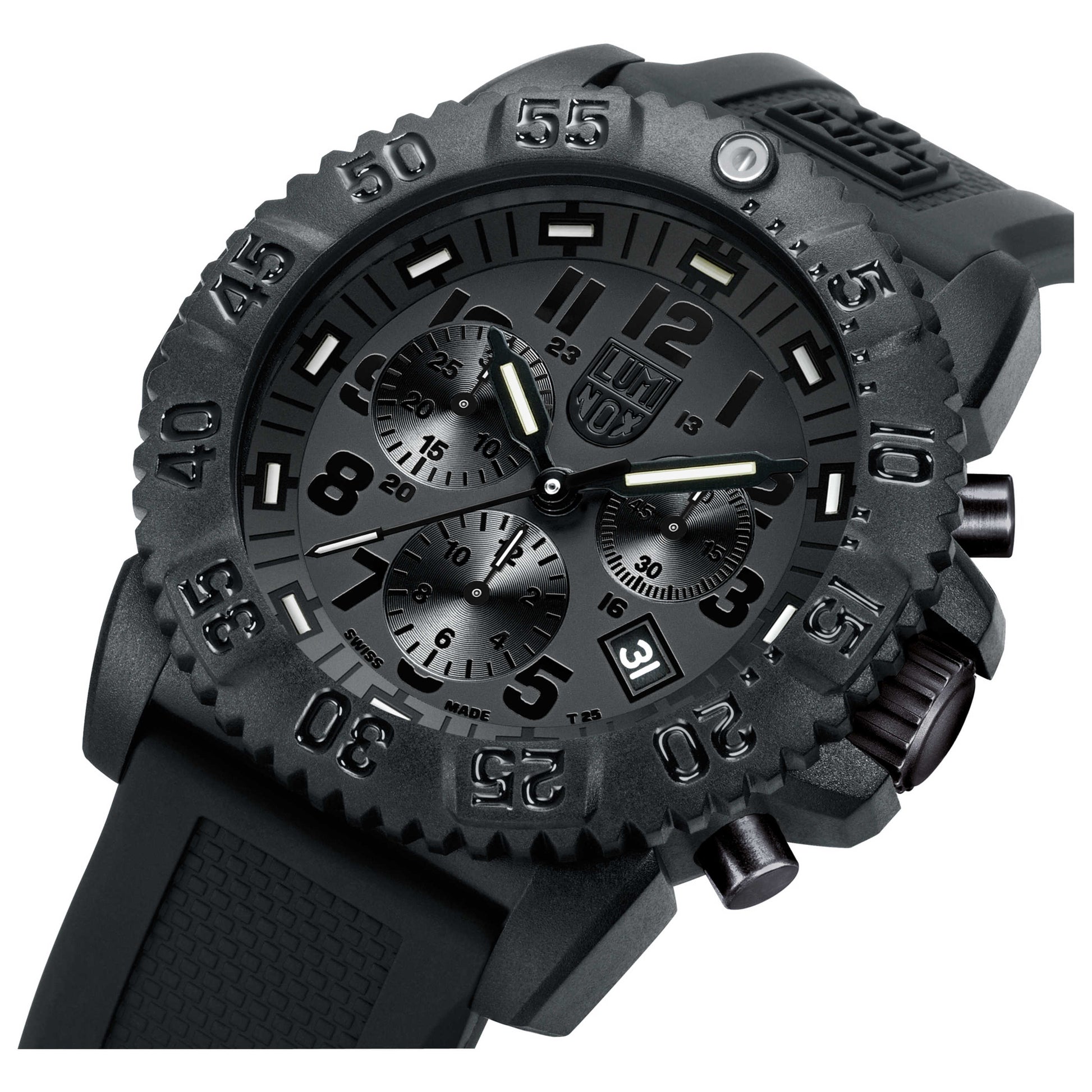 Right view of Luminox Navy SEAL Colormark Unisex Quartz Watch A-3081-BO