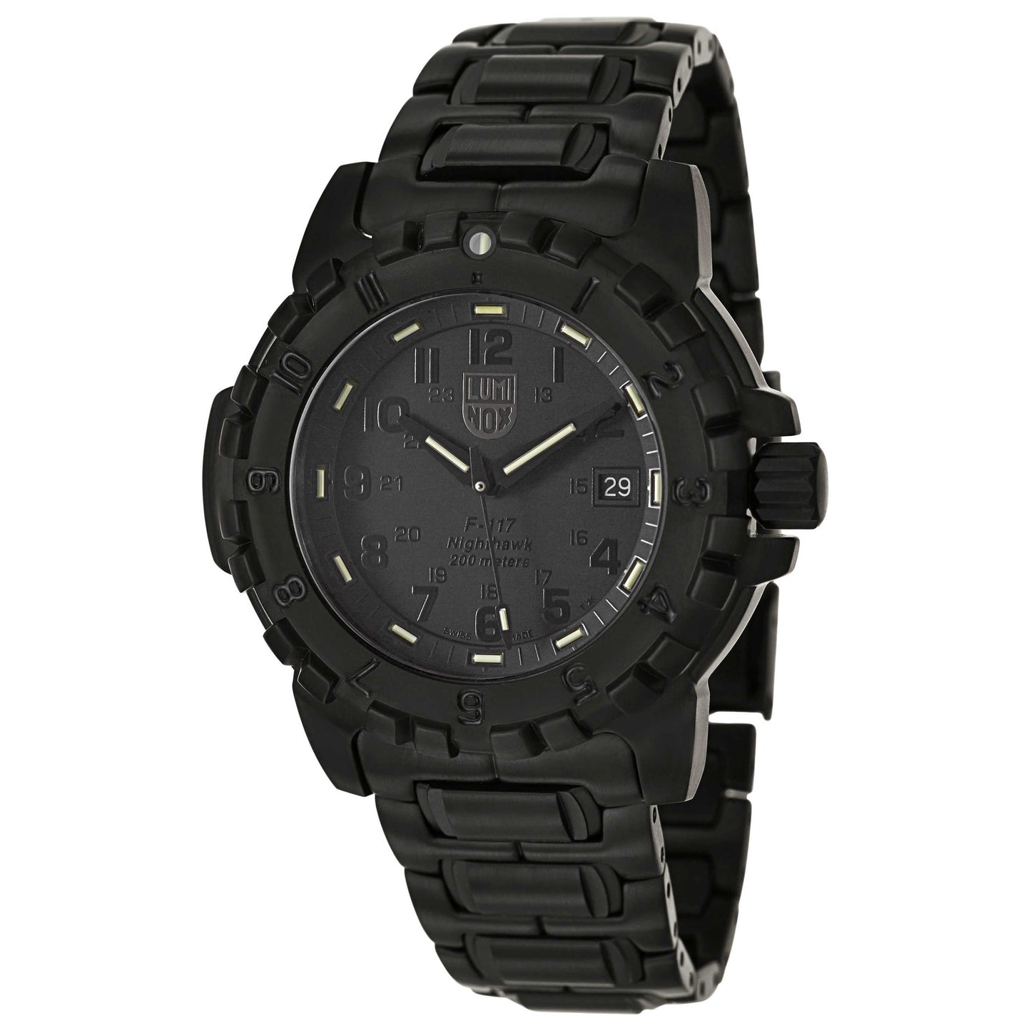 Front view of Luminox F-117 Nighthawk Men's Swiss Quartz (Battery-Powered) Watch A-6402-BO