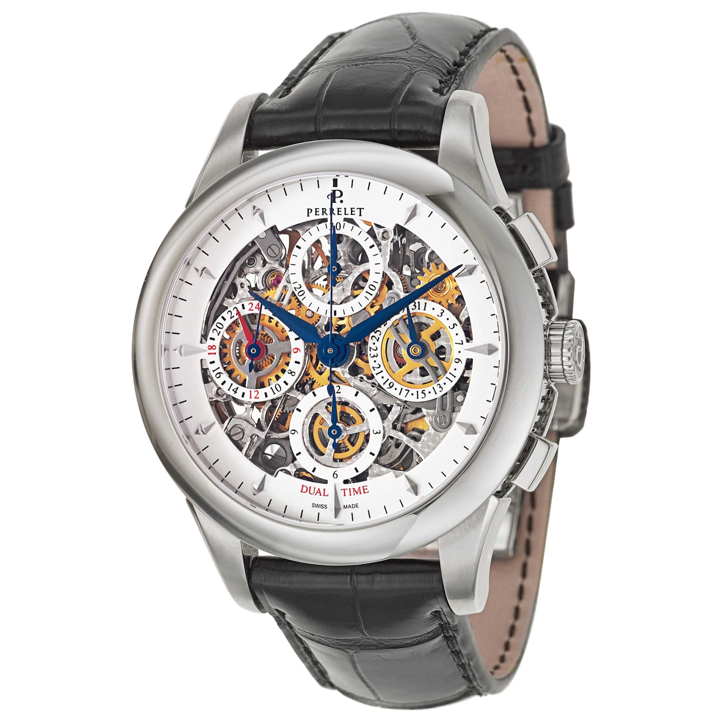 Front view of Perrelet Skeleton Chrono Men's Automatic Watch A1010-7