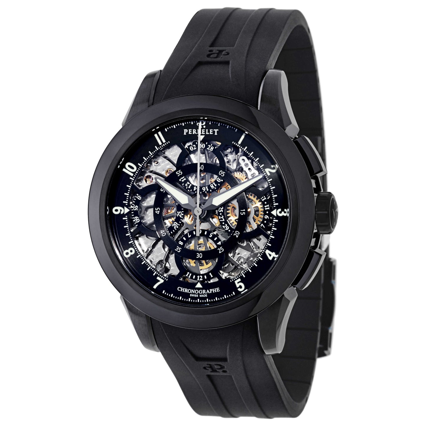 Front view of Perrelet Skeleton Chronograph Men's Automatic Watch A1057-1