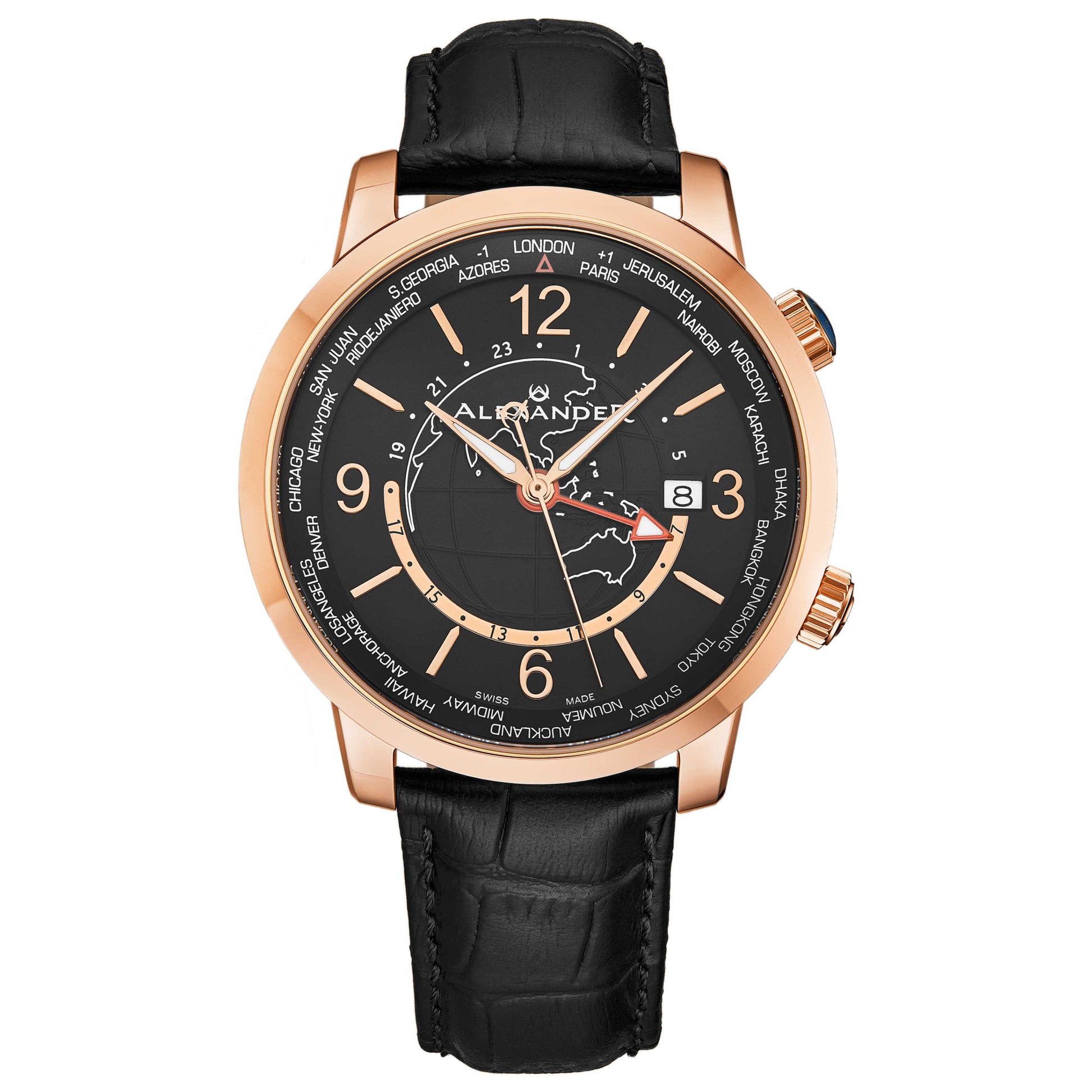 Front view of Alexander Heroic Men's Quartz Watch A171A-03