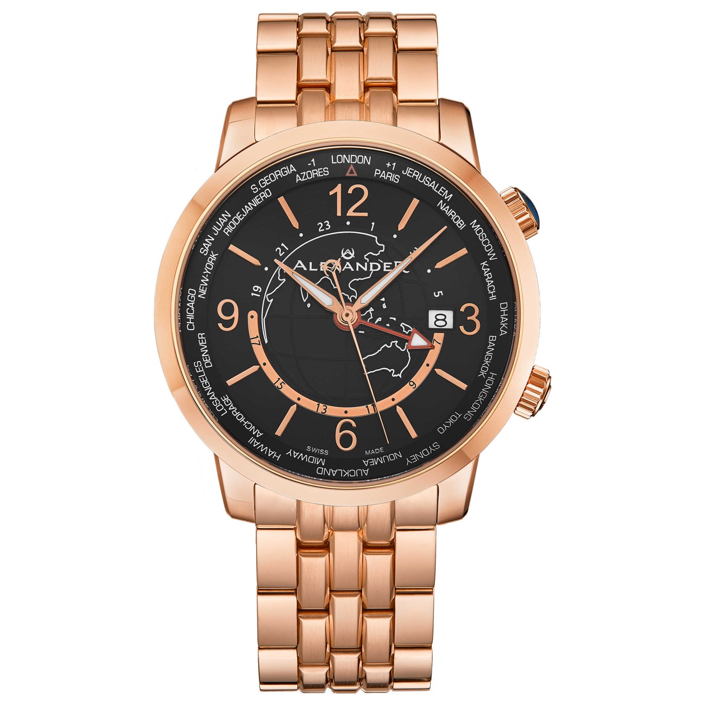 Front view of Alexander Heroic Men's Quartz Watch A171B-03