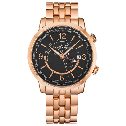 Front view of Alexander Heroic Men's Quartz Watch A171B-03